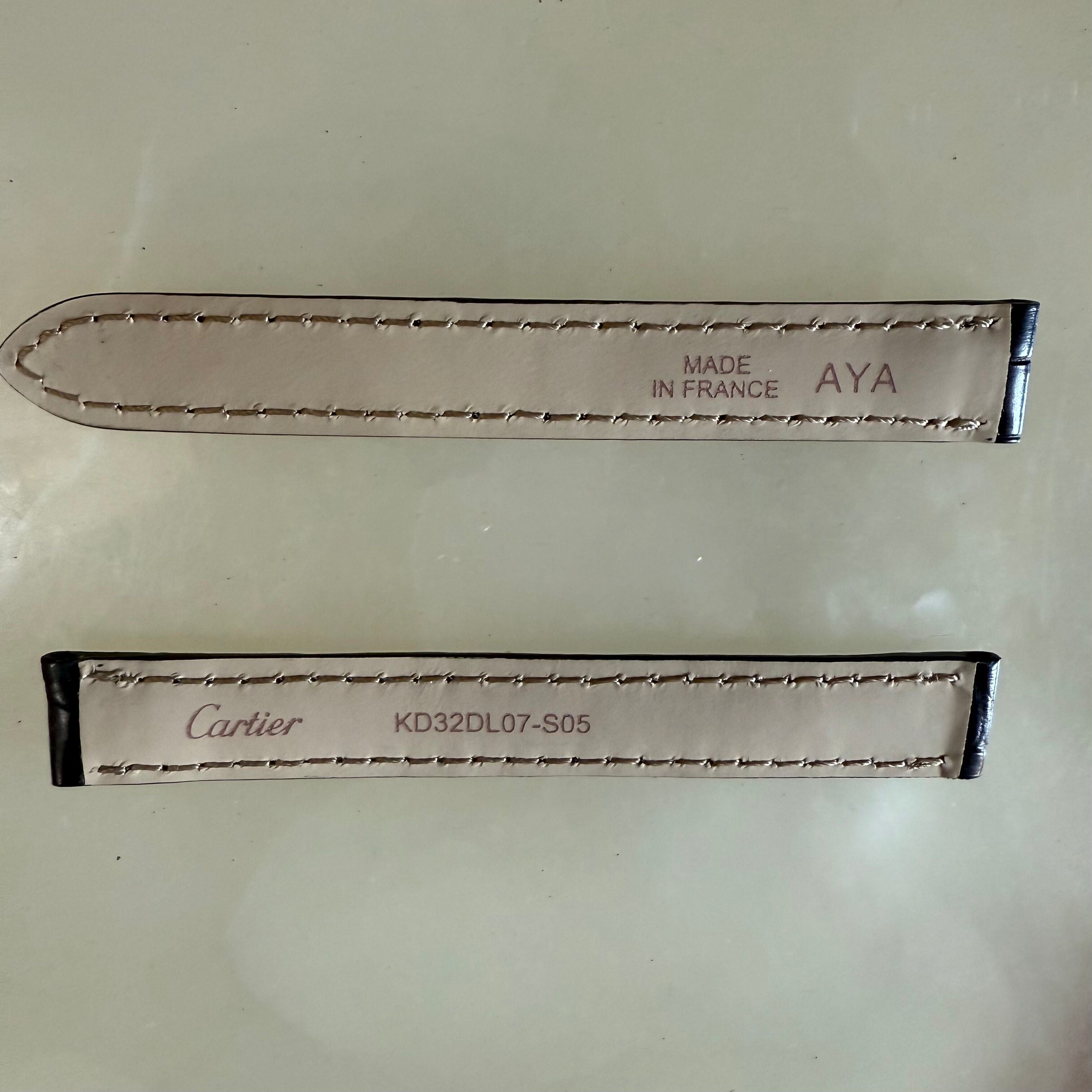 Authentic Cartier Black Alligator Watch Strap Band 12mm KD32DL07-S05