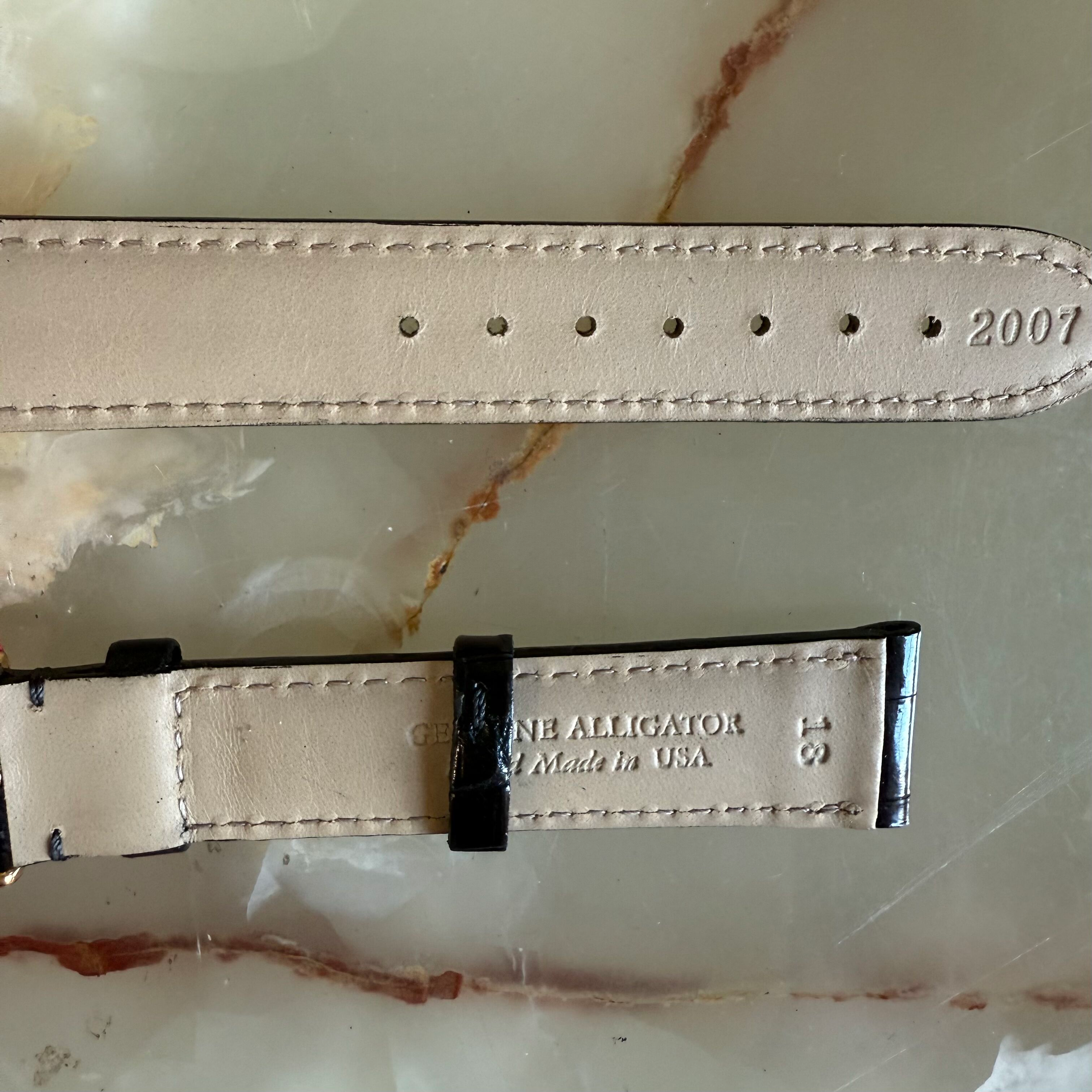 Genuine Alligator Black Watch Strap Band 18mm Padded & Stitched w Buckle
