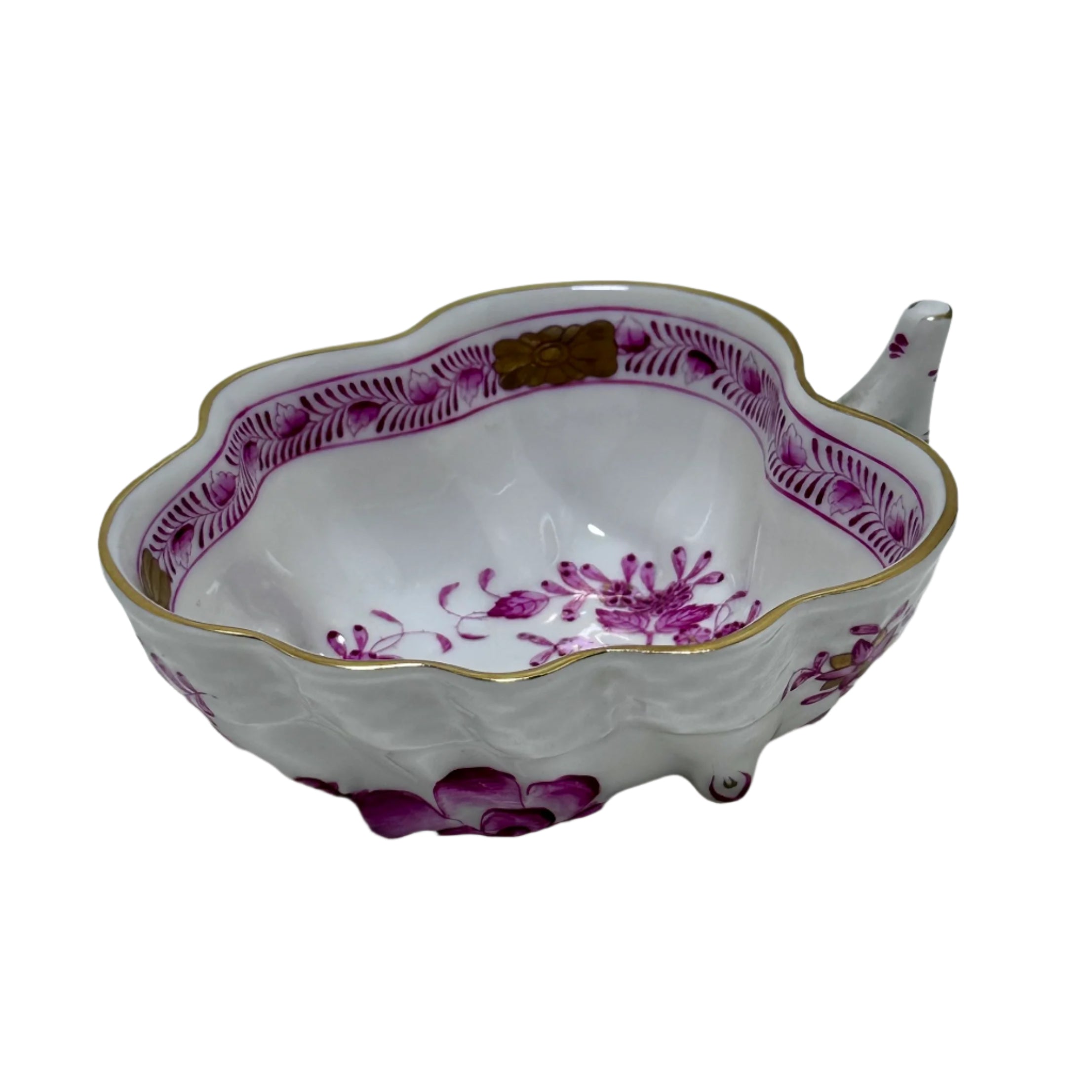 Herend Indian Basket Raspberry Leaf Motif Small Bowl 680/P