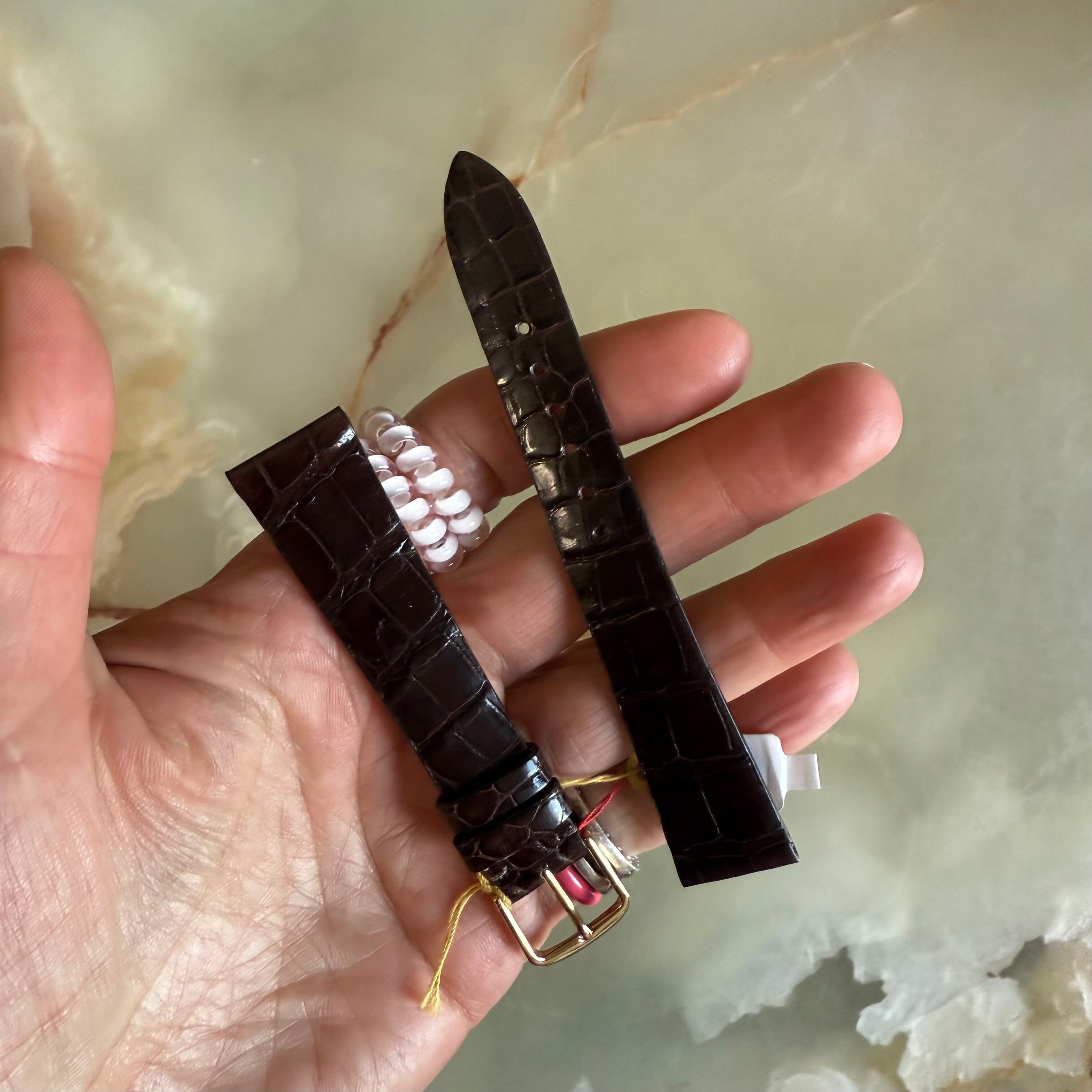 Genuine Alligator Brown Watch Strap Band 18mm Padded & Stitched w Buckle