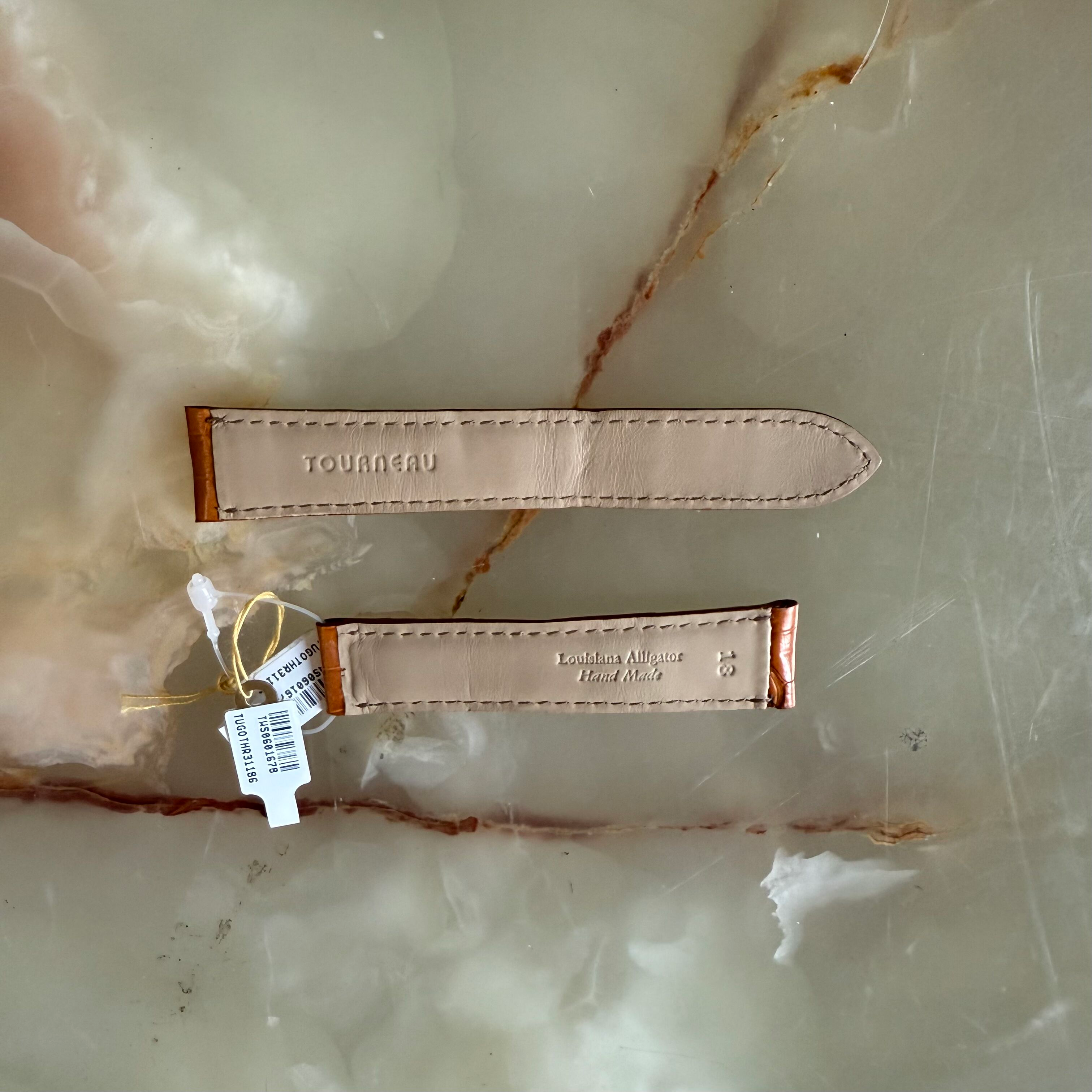 Genuine Alligator Brown Watch Strap Band 18mm Padded & Stitched