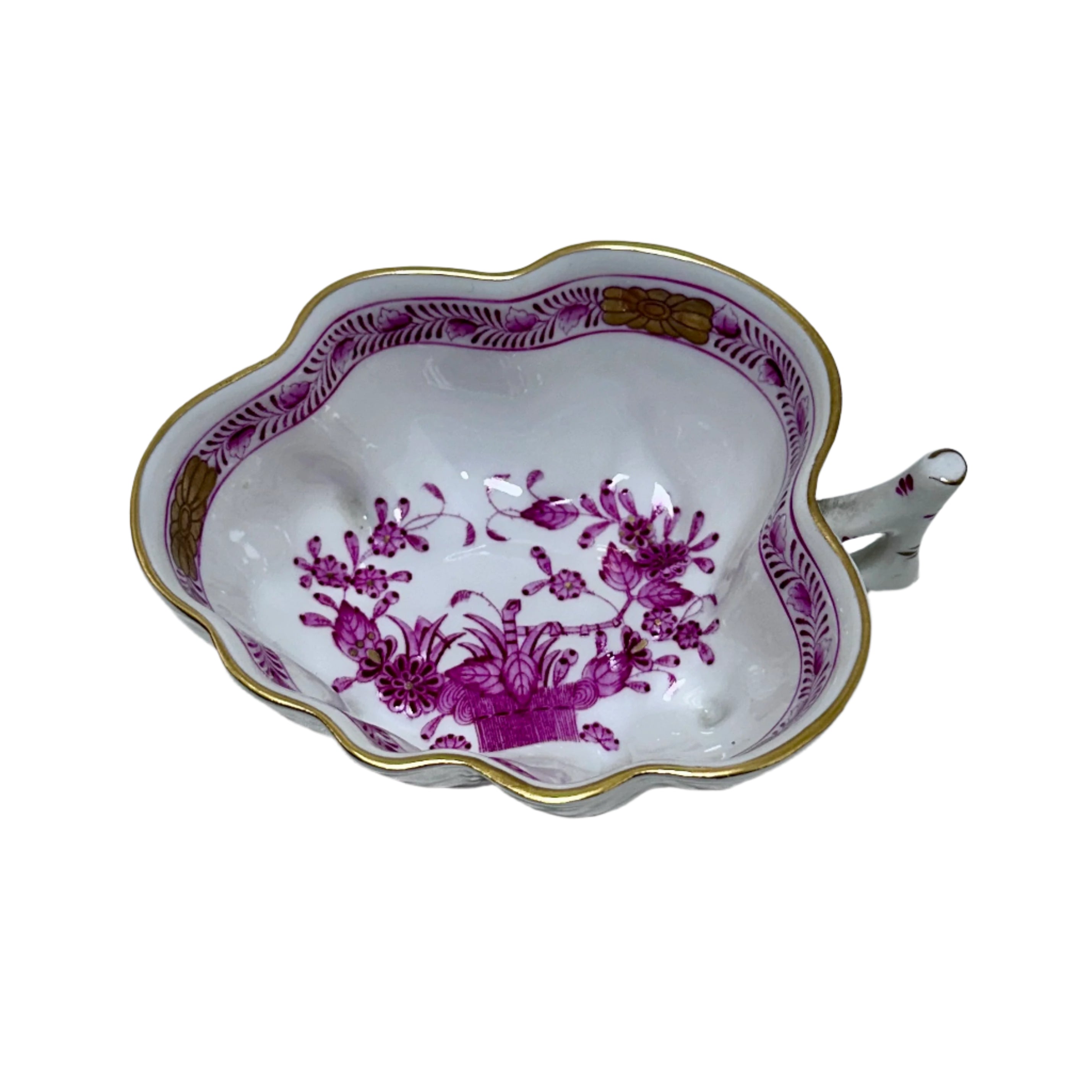 Herend Indian Basket Raspberry Leaf Motif Small Bowl 680/P