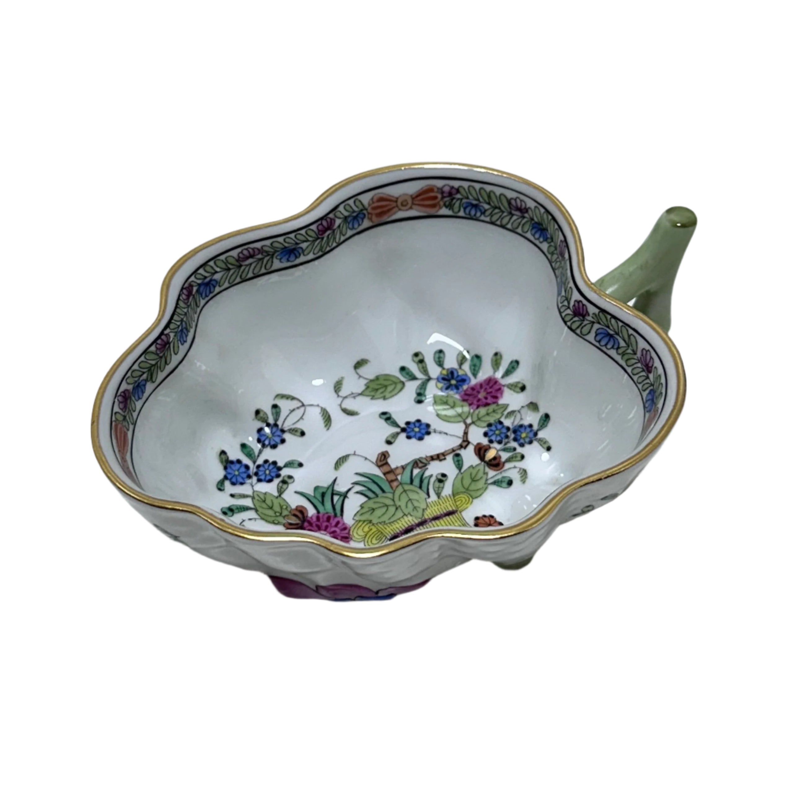 Herend Indian Basket Leaf Motif Small Bowl 680/AP