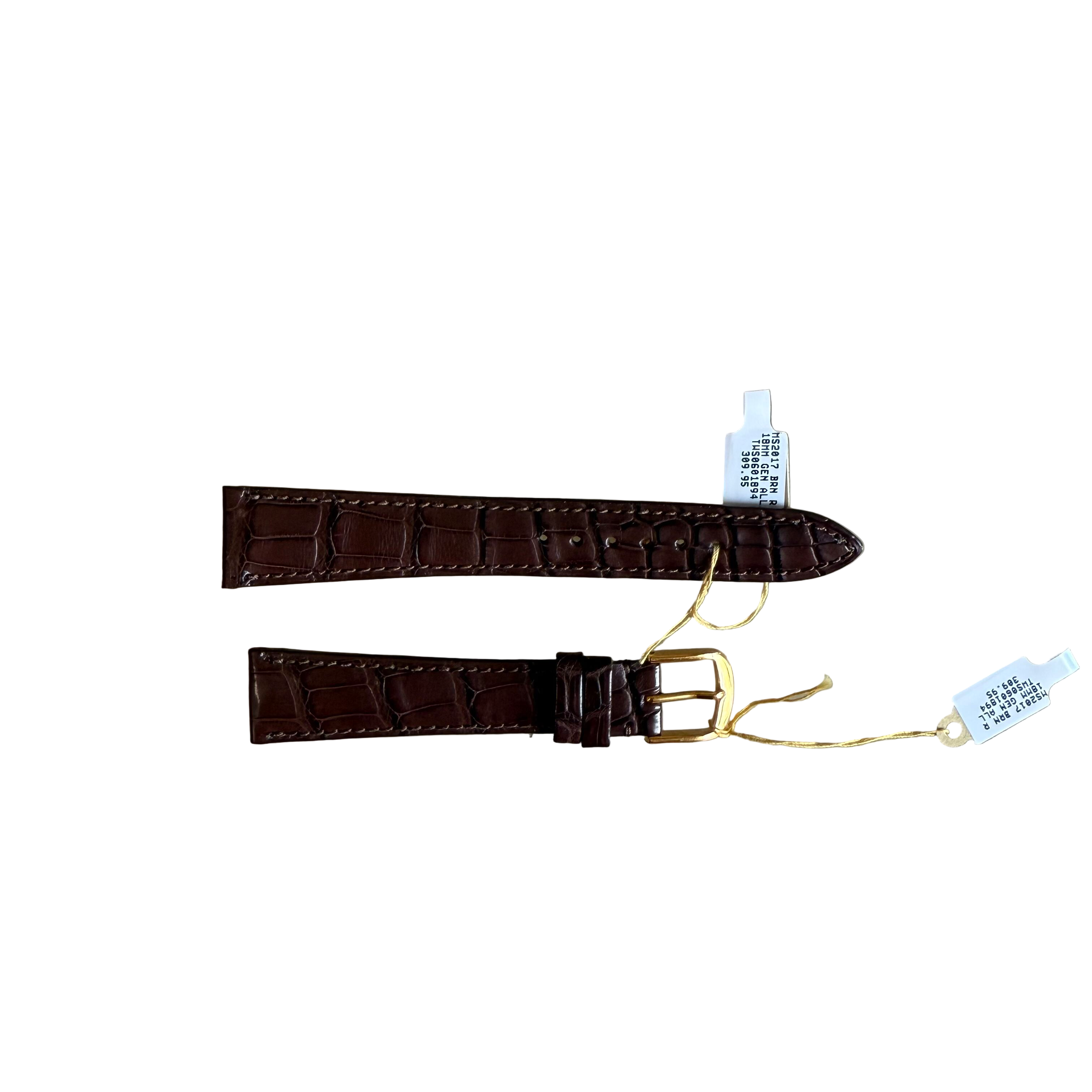 Genuine Alligator Brown Watch Strap Band 18mm Padded & Stitched w Buckle