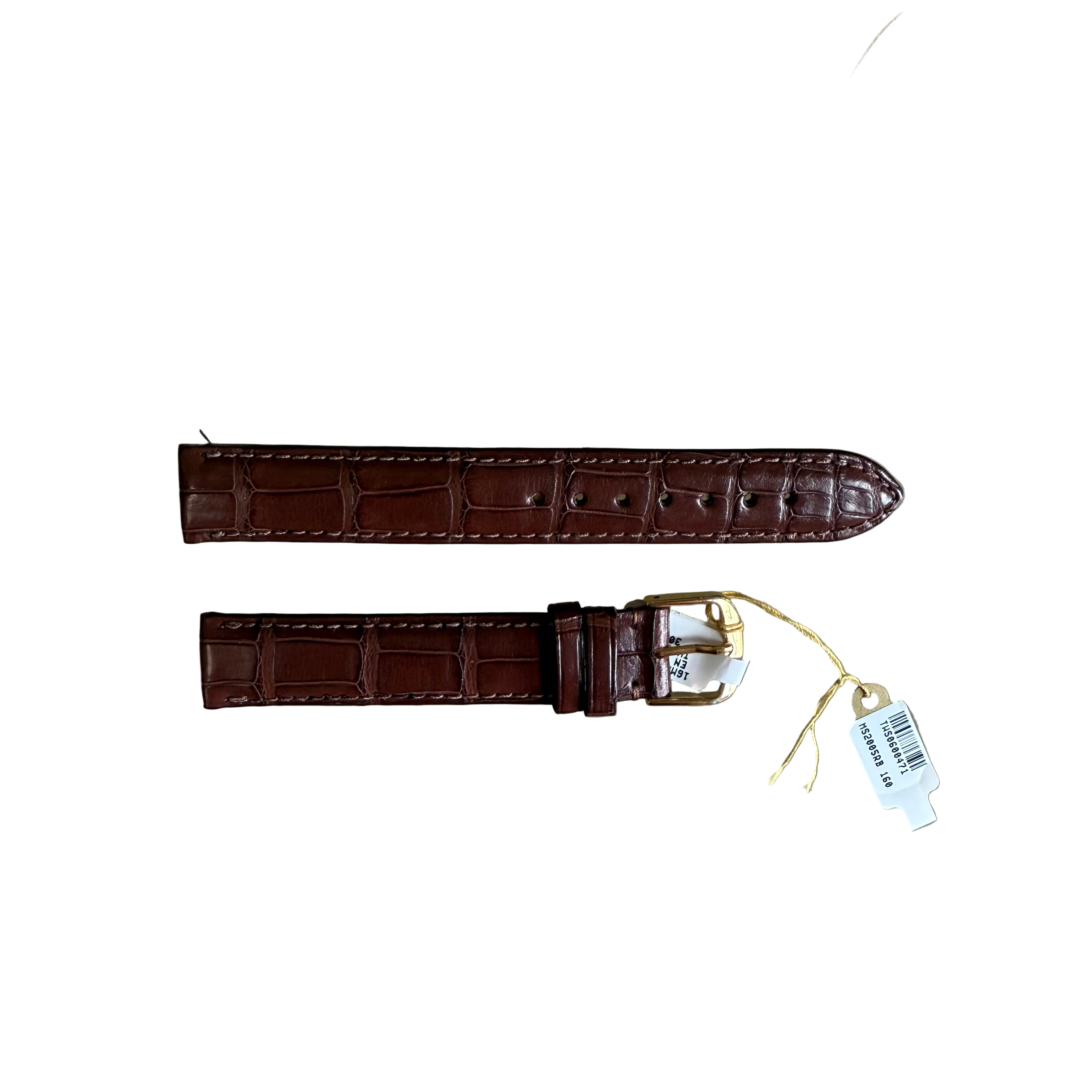 Genuine Alligator Brown Watch Strap Band 16mm Padded & Stitched w Buckle