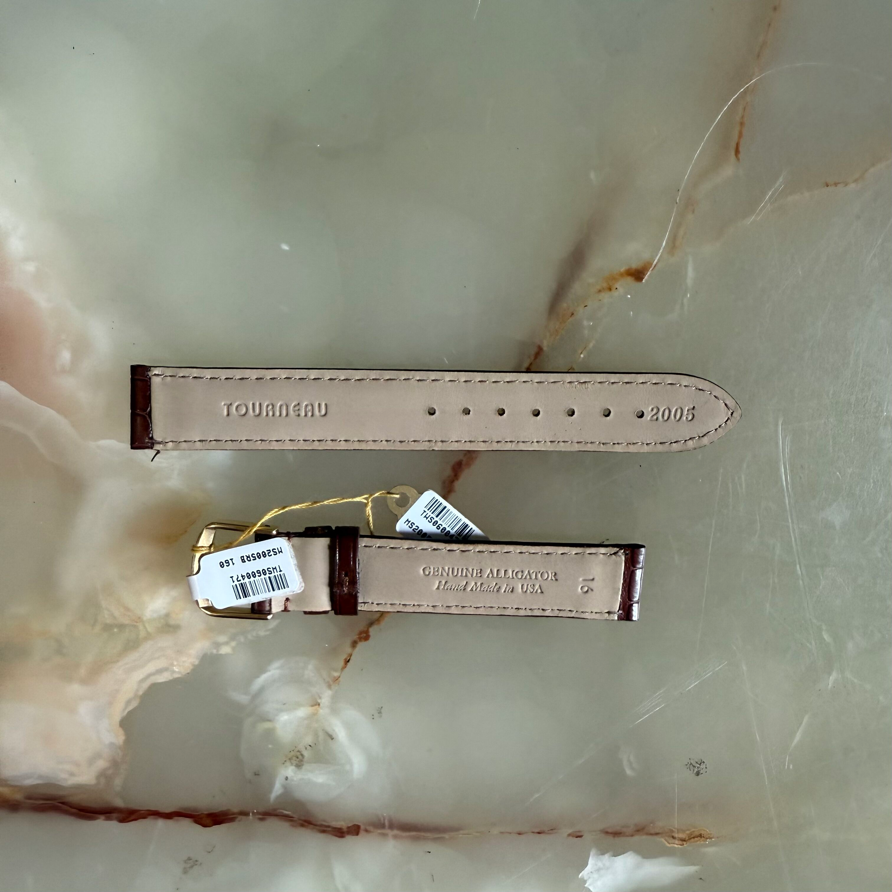 Genuine Alligator Brown Watch Strap Band 16mm Padded & Stitched w Buckle