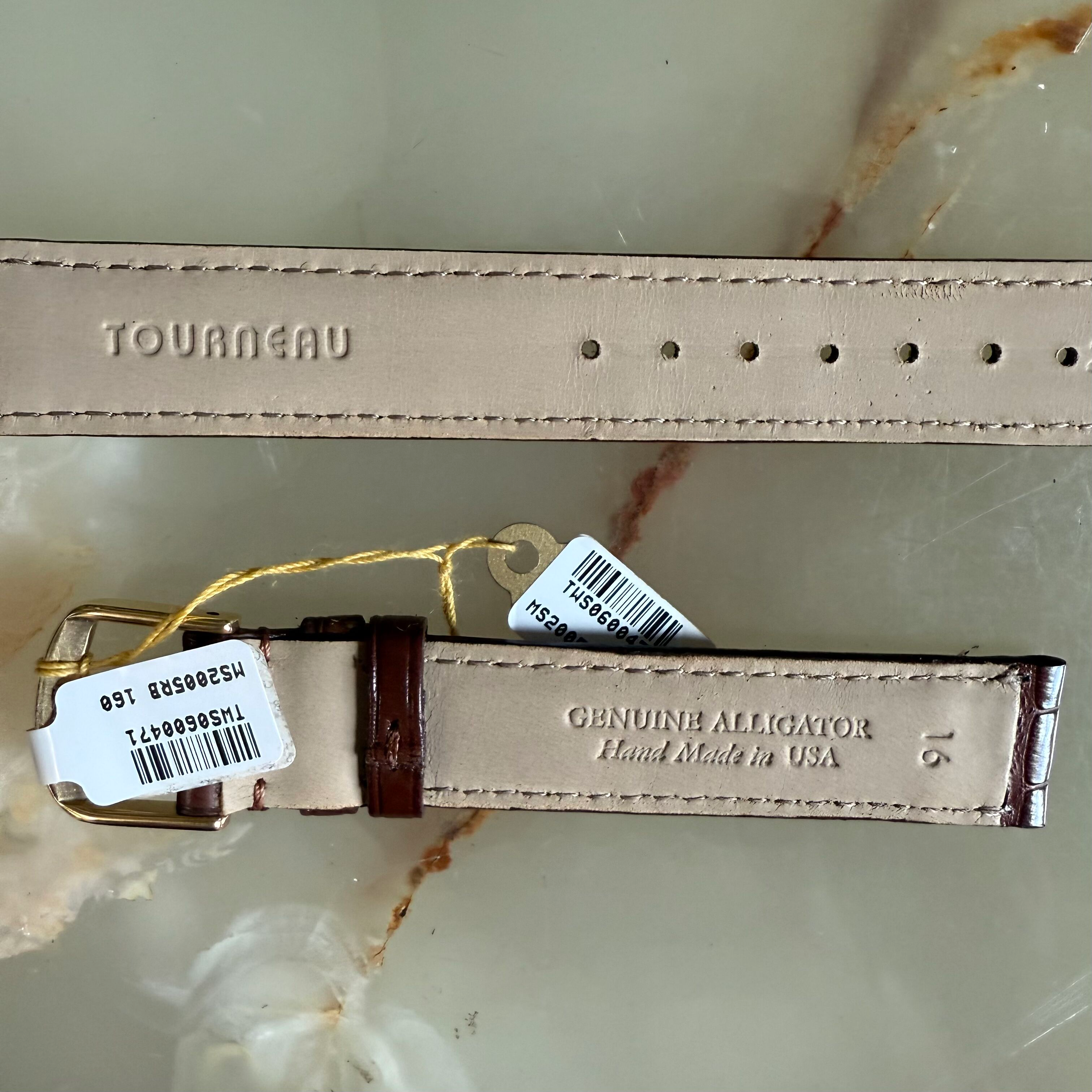 Genuine Alligator Brown Watch Strap Band 16mm Padded & Stitched w Buckle