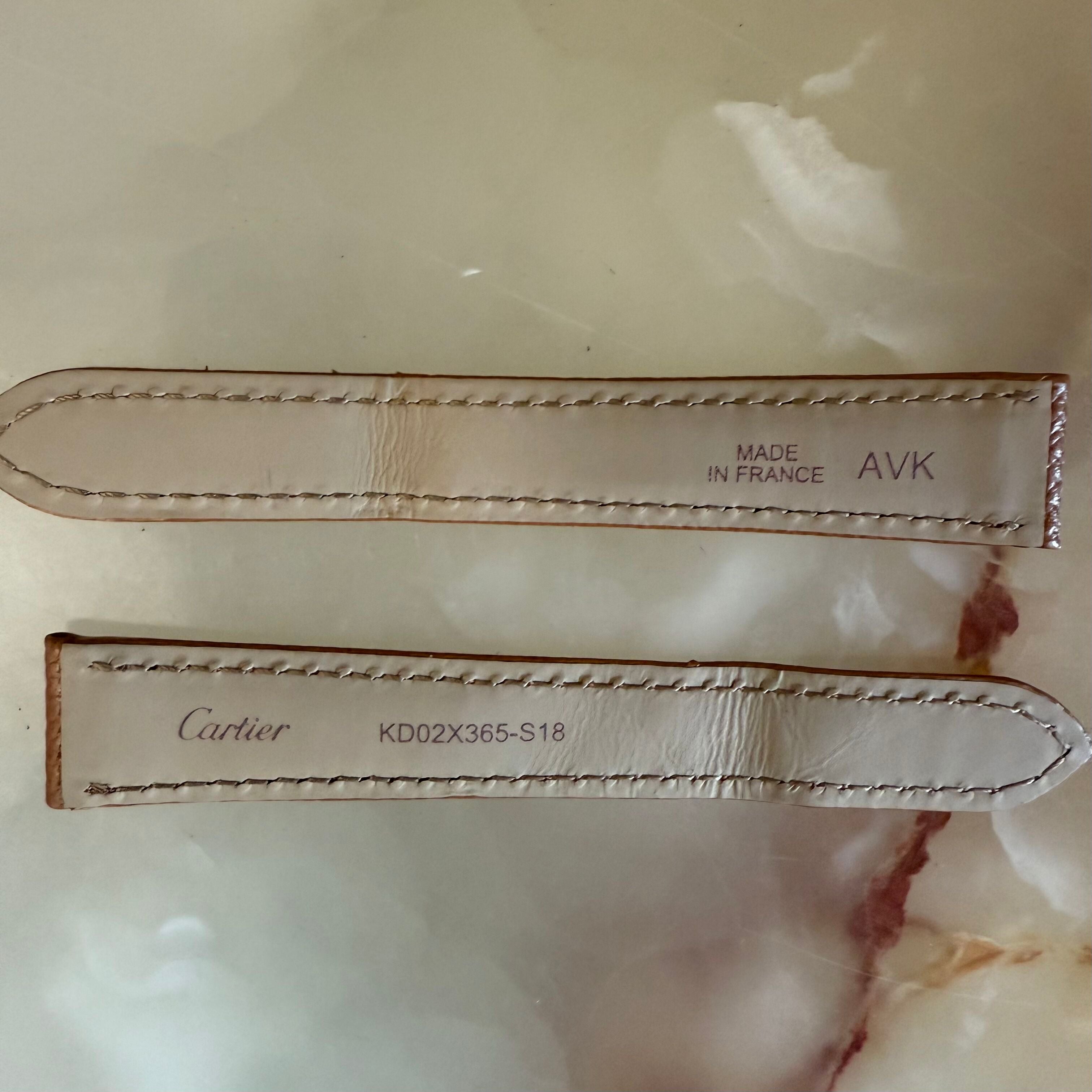 Authentic Cartier Brown Leather Watch Strap Band 16mm KD02X365-S18