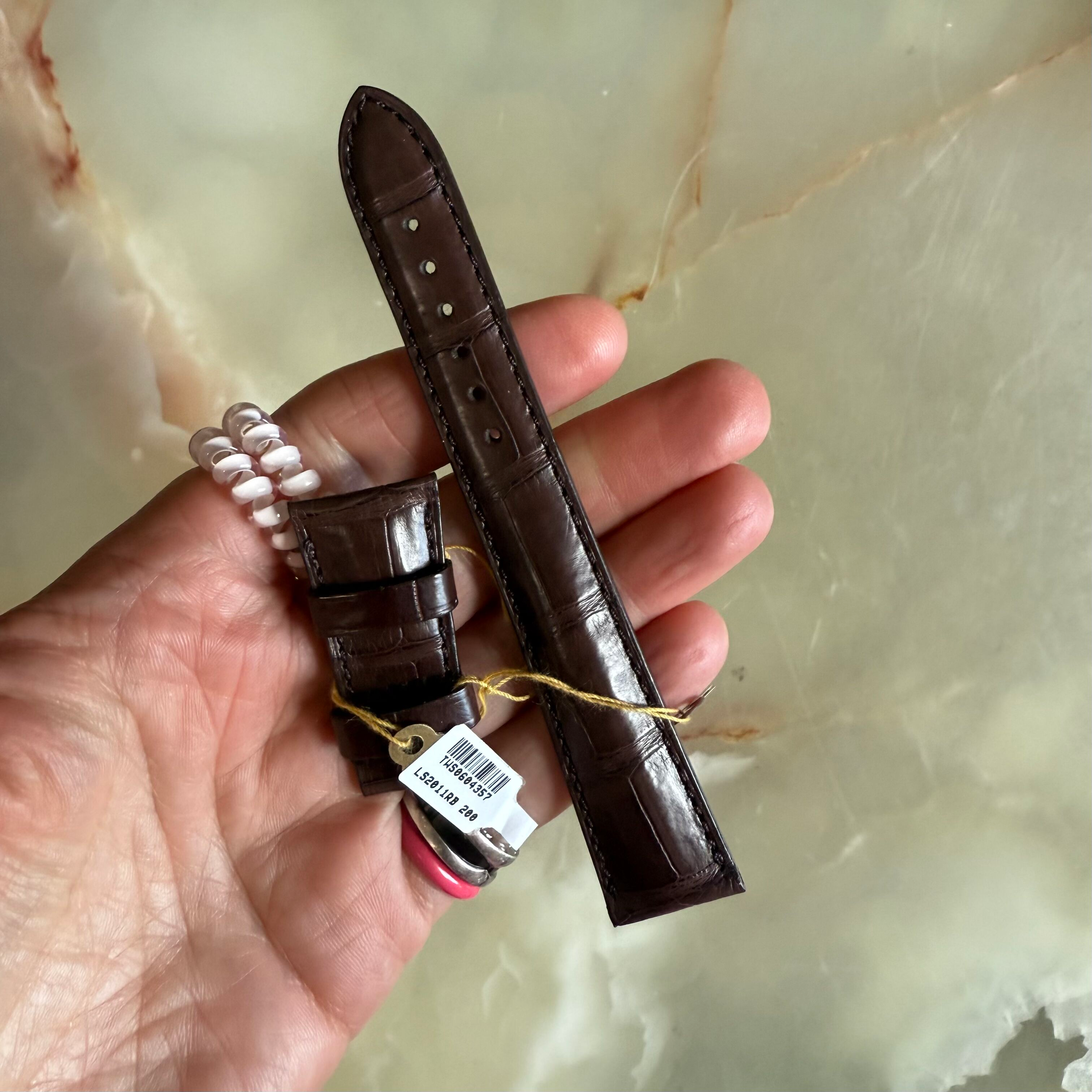 Genuine Alligator Brown Watch Strap Band 20mm Padded & Stitched