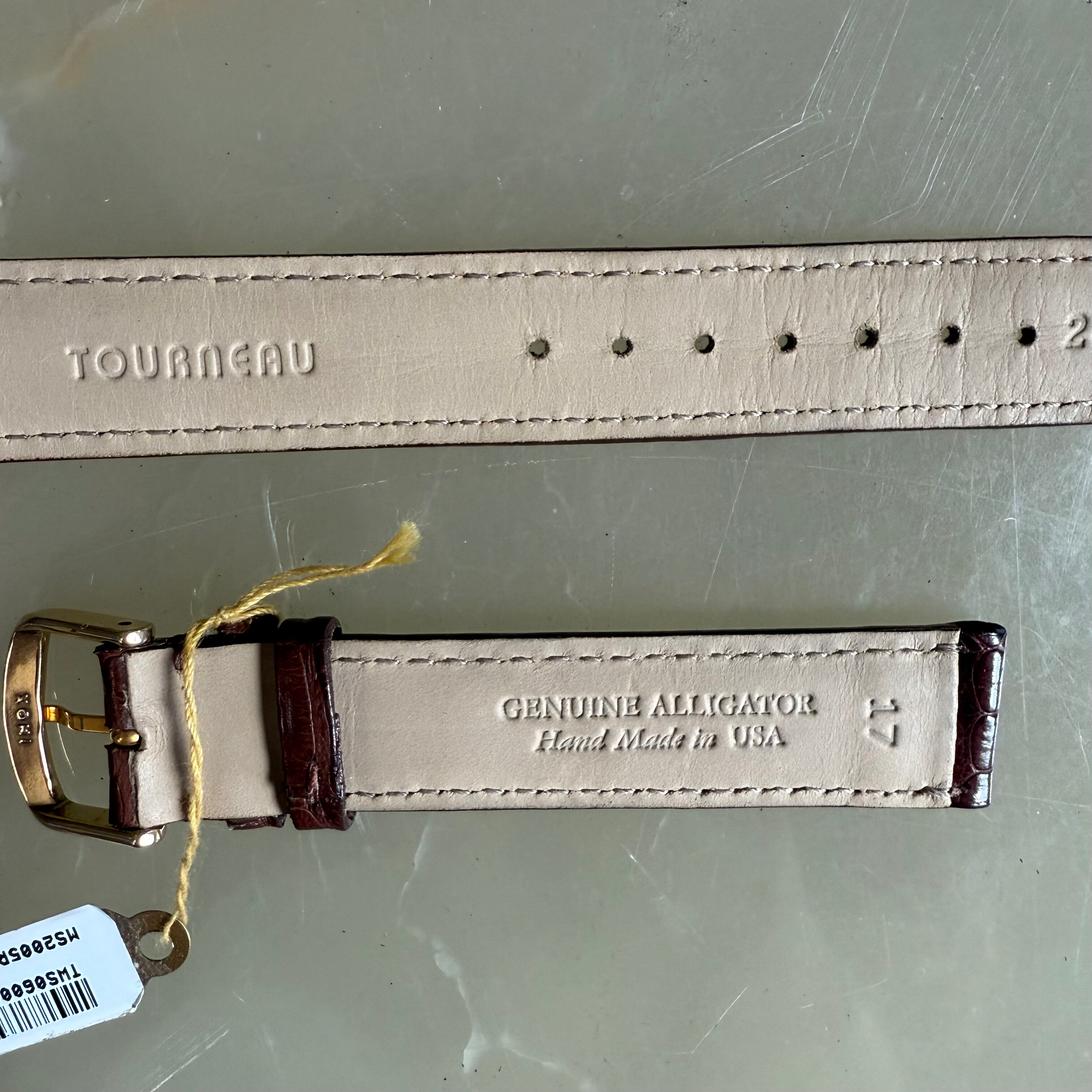 Genuine Alligator Brown Watch Strap Band 17mm Padded & Stitched w Buckle