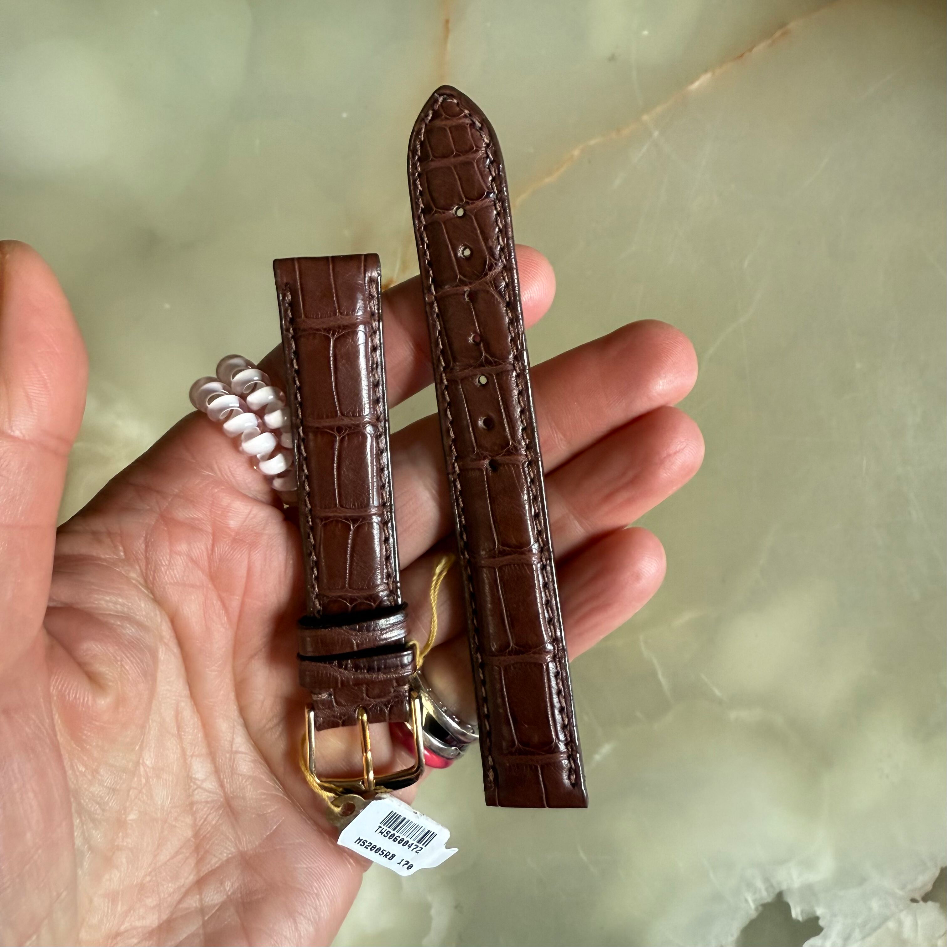 Genuine Alligator Brown Watch Strap Band 17mm Padded & Stitched w Buckle