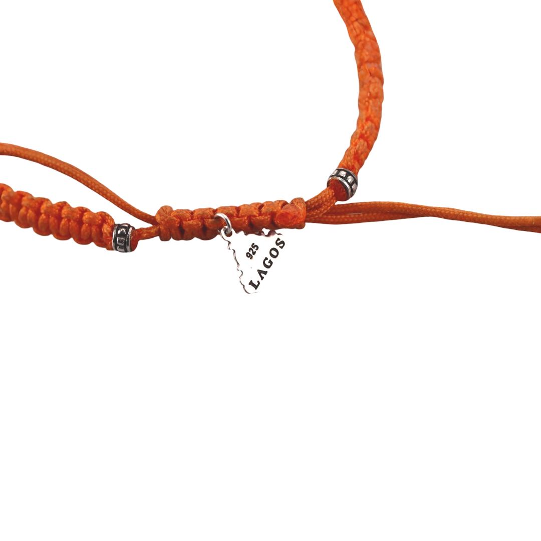 Lagos Caviar Sterling Silver Orange Braided Bracelet