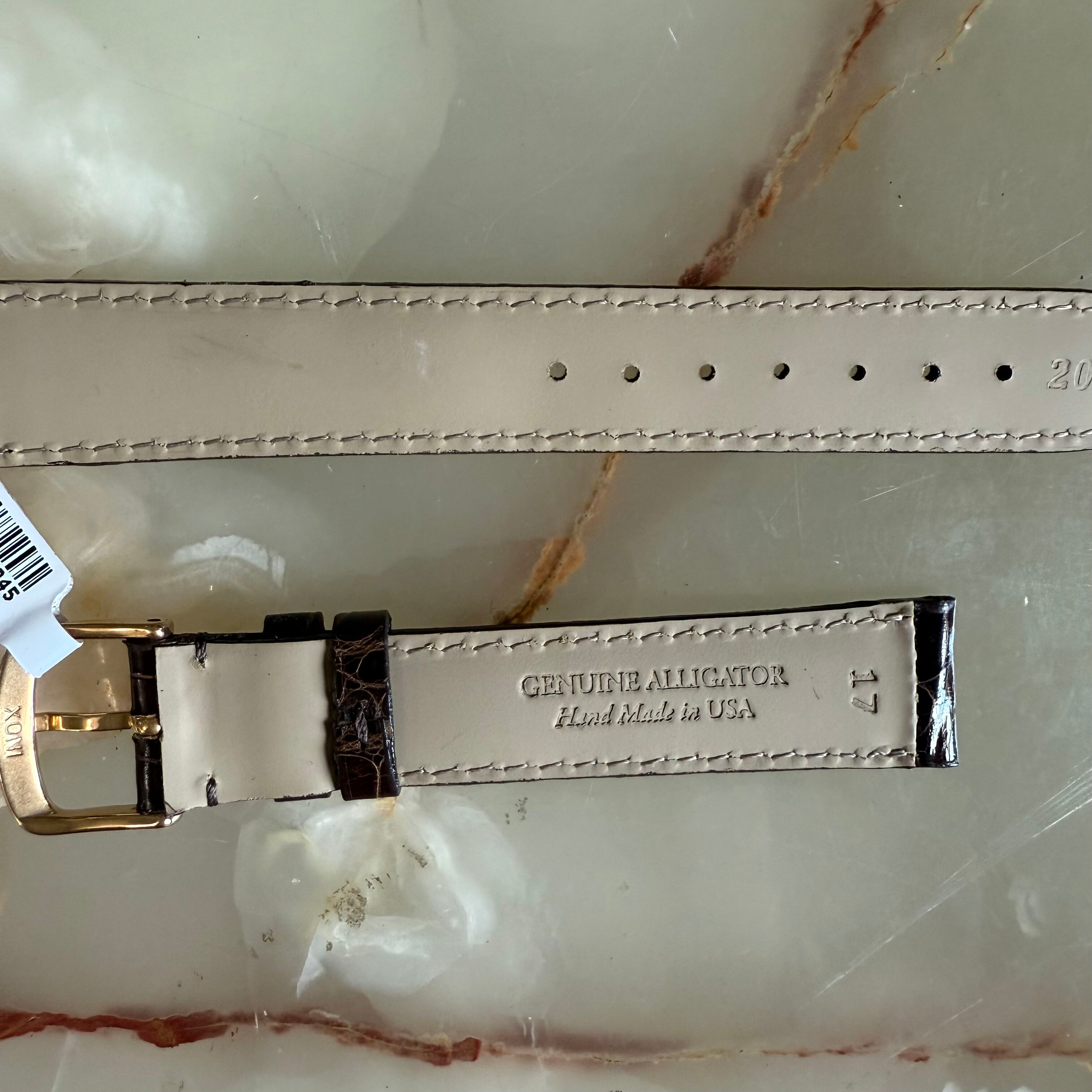 Genuine Alligator Brown Watch Strap Band 17mm Padded & Stitched w Buckle