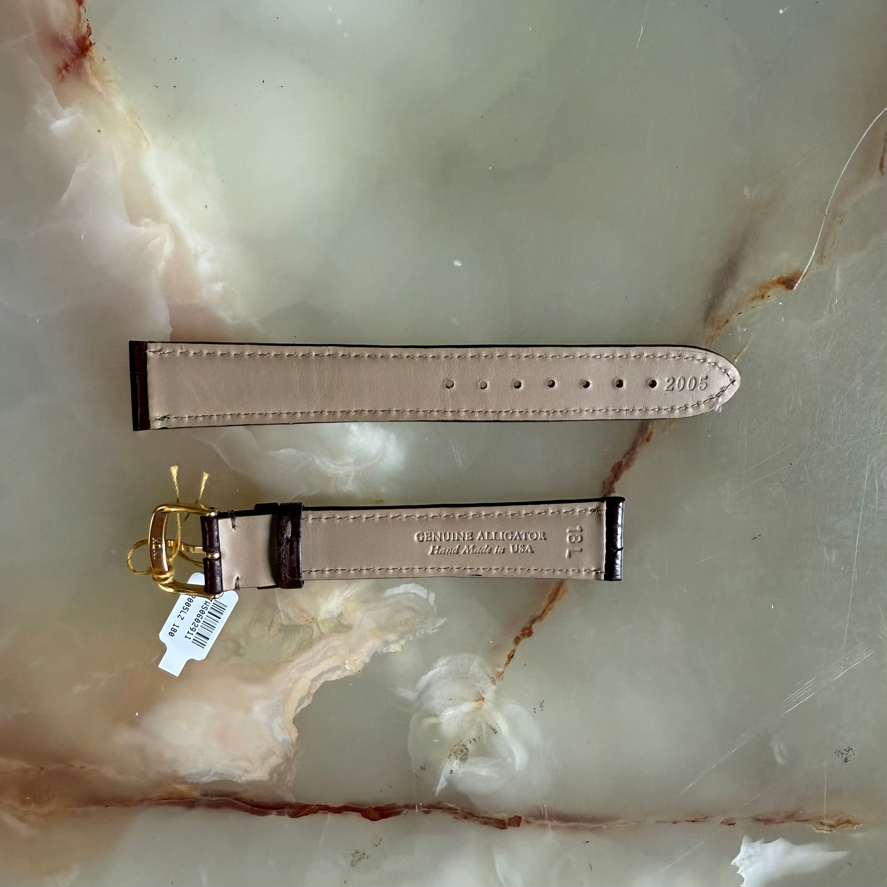 Genuine Alligator Brown Watch Strap Band 18mm Padded & Stitched w Buckle