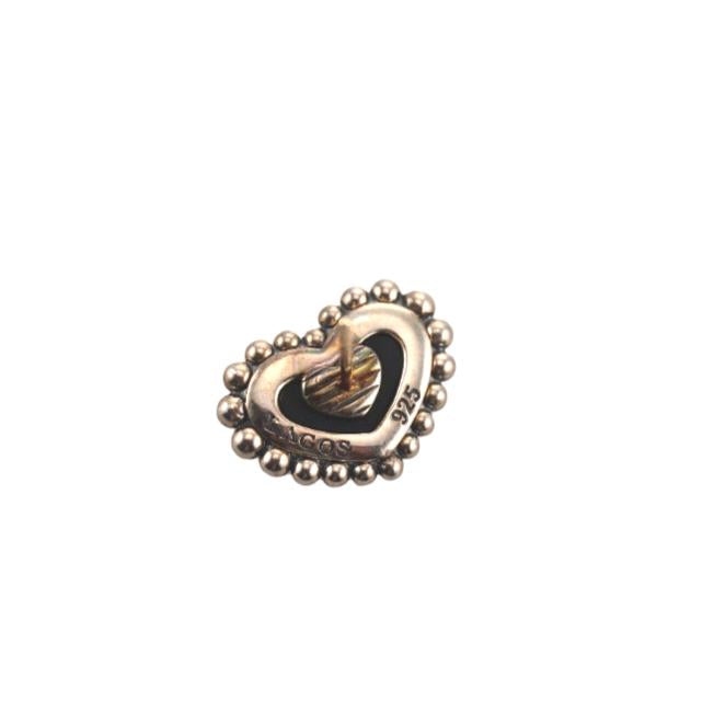 Lagos Maya Sterling Silver Onyx Heart Earrings