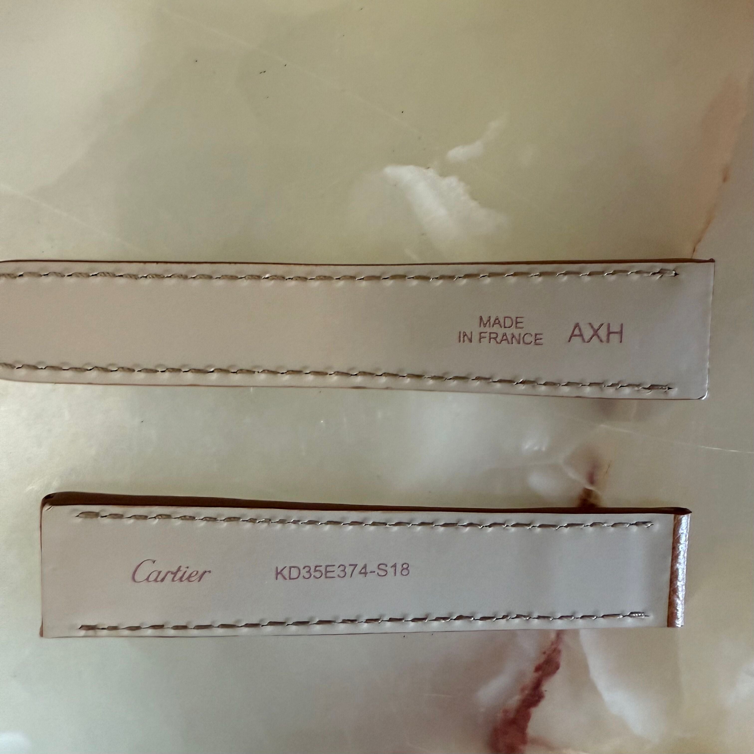 Authentic Cartier Brown Leather Watch Strap Band 18mm KD35E374-S18