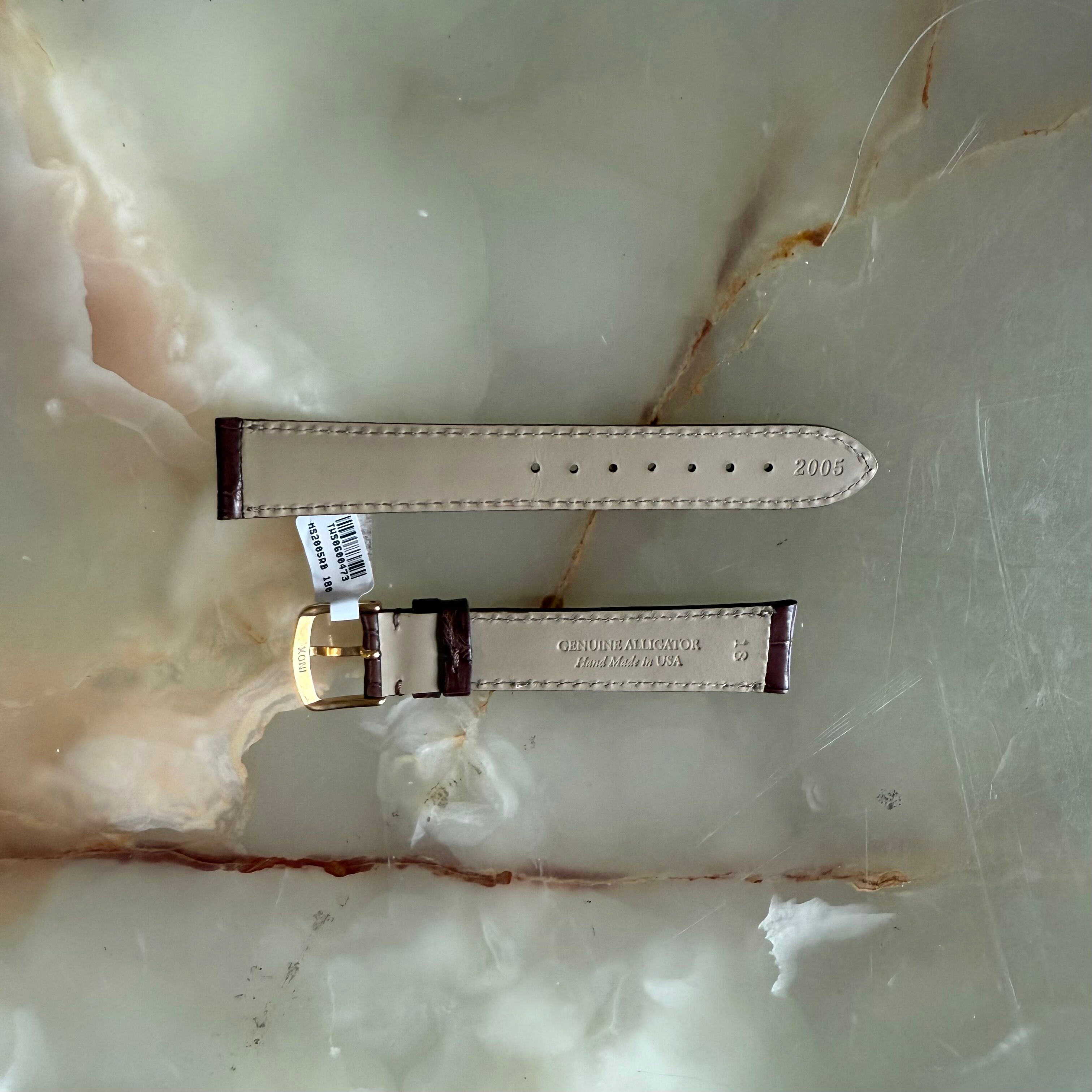 Genuine Alligator Brown Watch Strap Band 18mm Padded & Stitched w Buckle