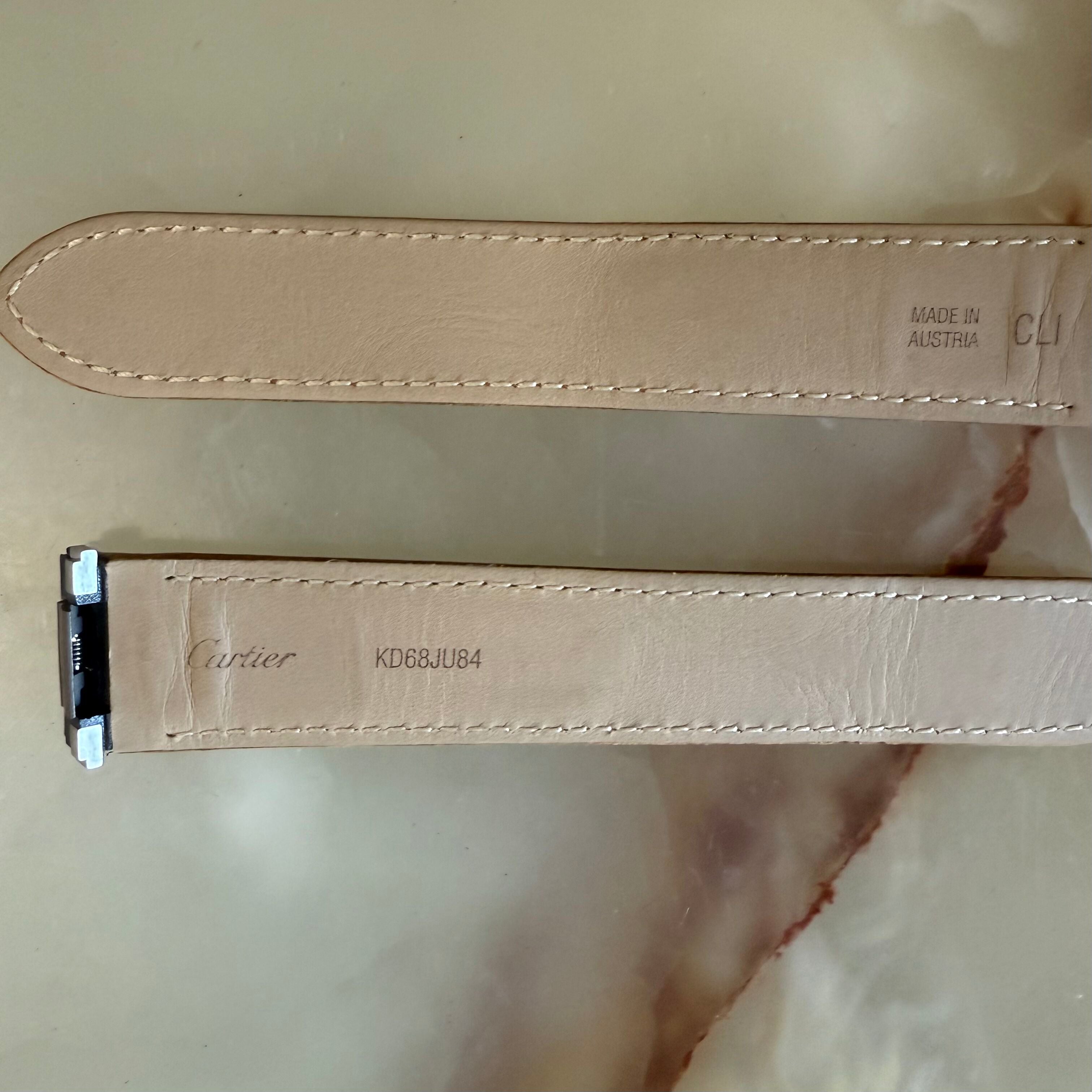 Authentic Cartier Roadster Brown Leather Quick Release Watch Strap Band 19mm KD68JU84