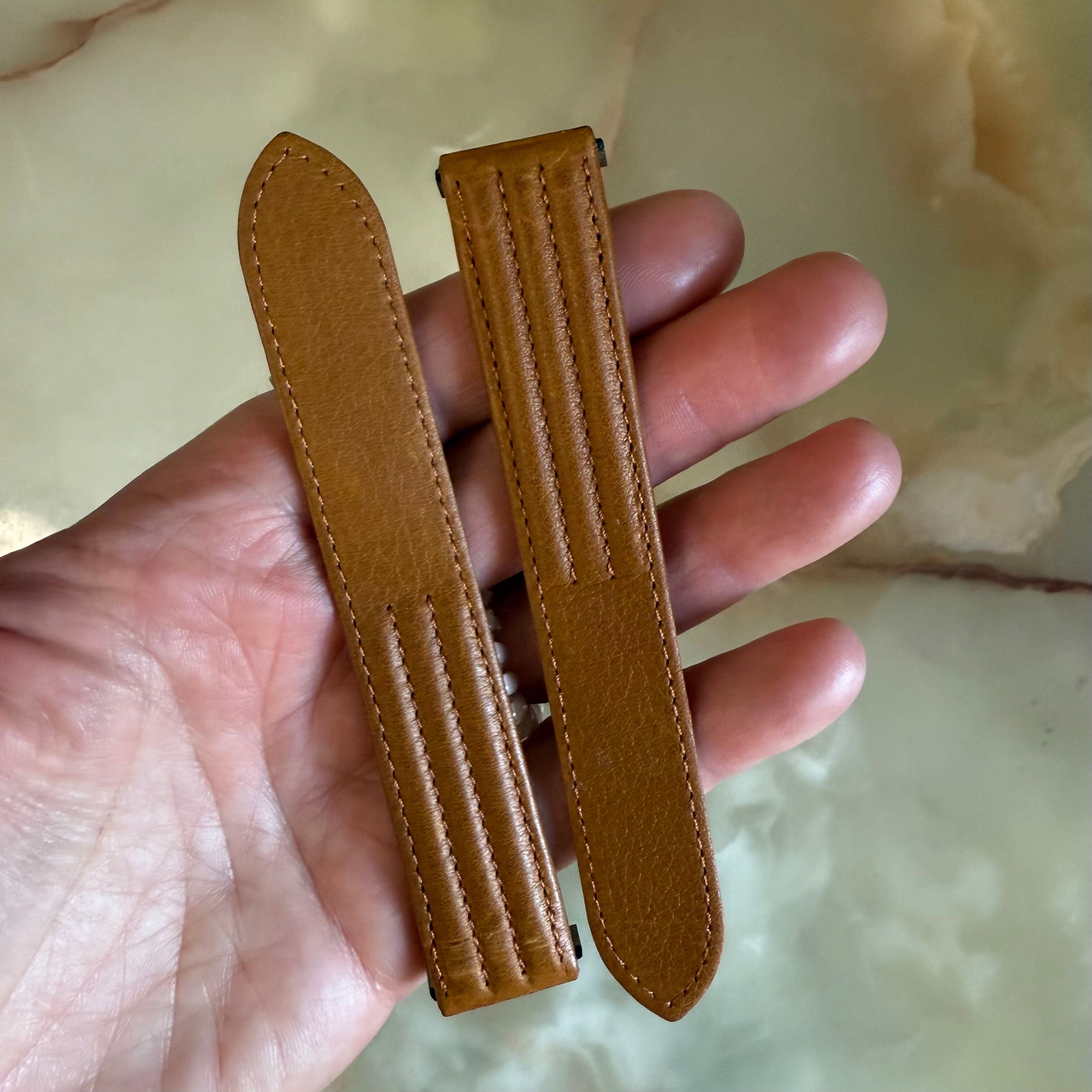 Authentic Cartier Roadster Brown Leather Quick Release Watch Strap Band 19mm KD68JU84