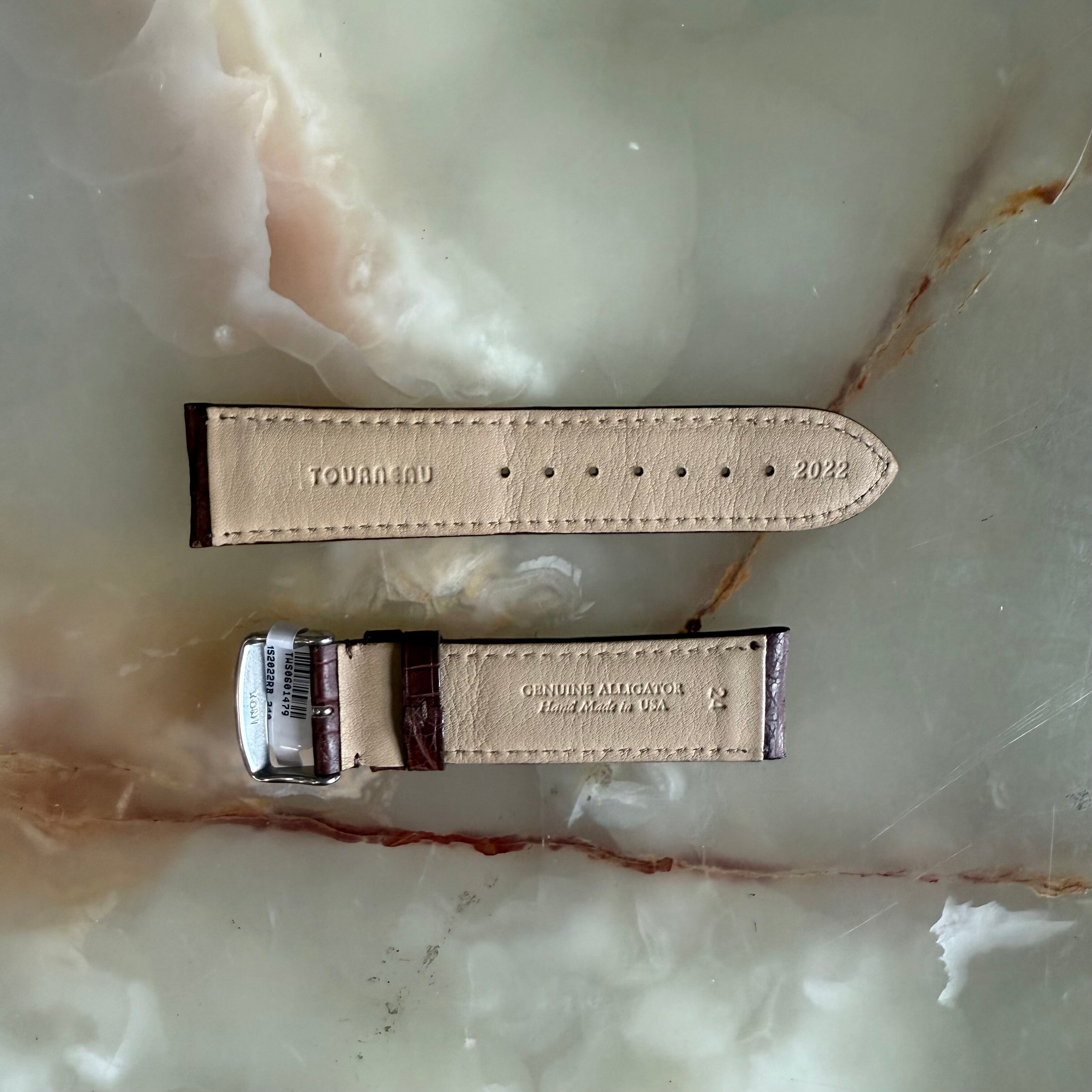 Genuine Alligator Brown Watch Strap Band 24mm Padded & Stitched w Buckle
