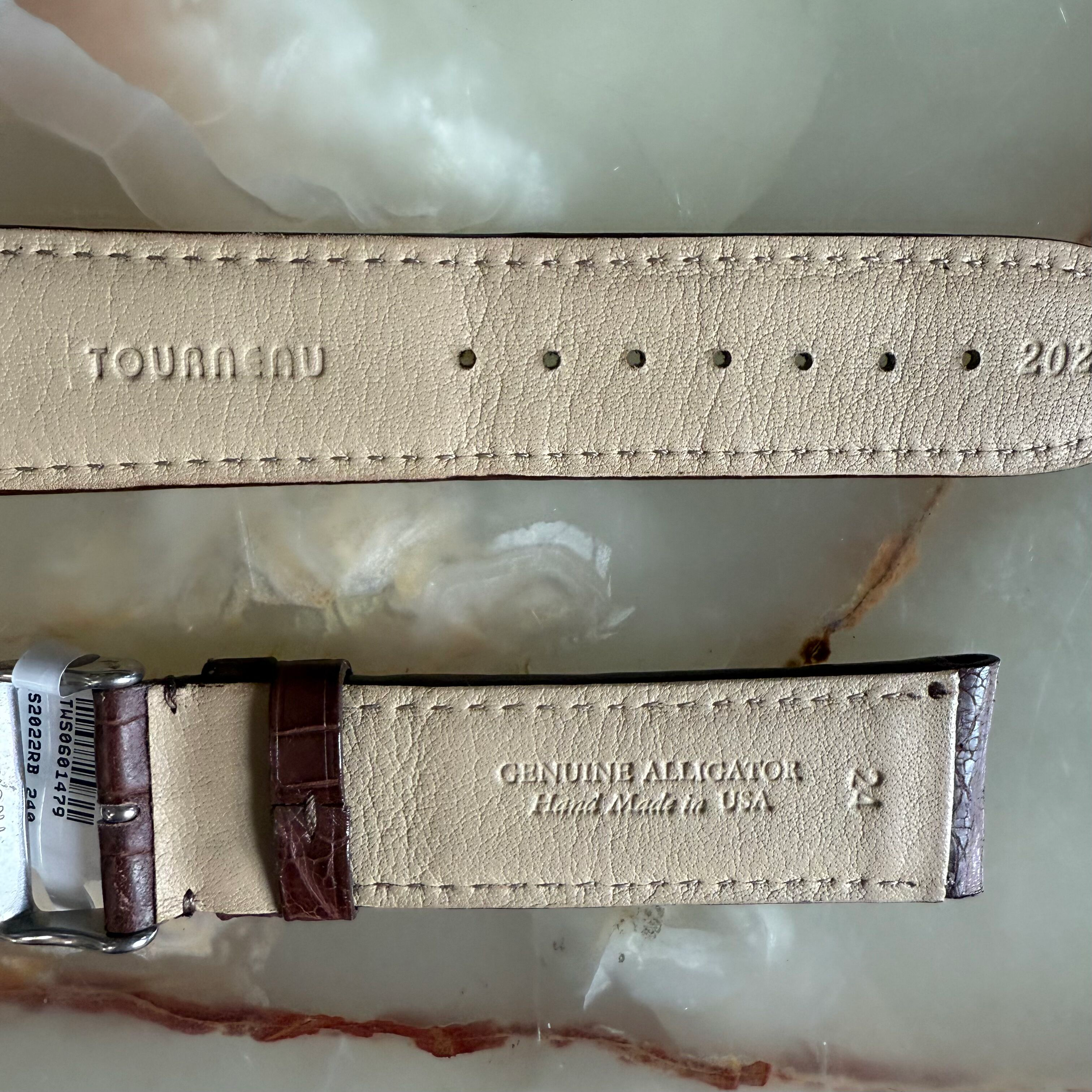 Genuine Alligator Brown Watch Strap Band 24mm Padded & Stitched w Buckle
