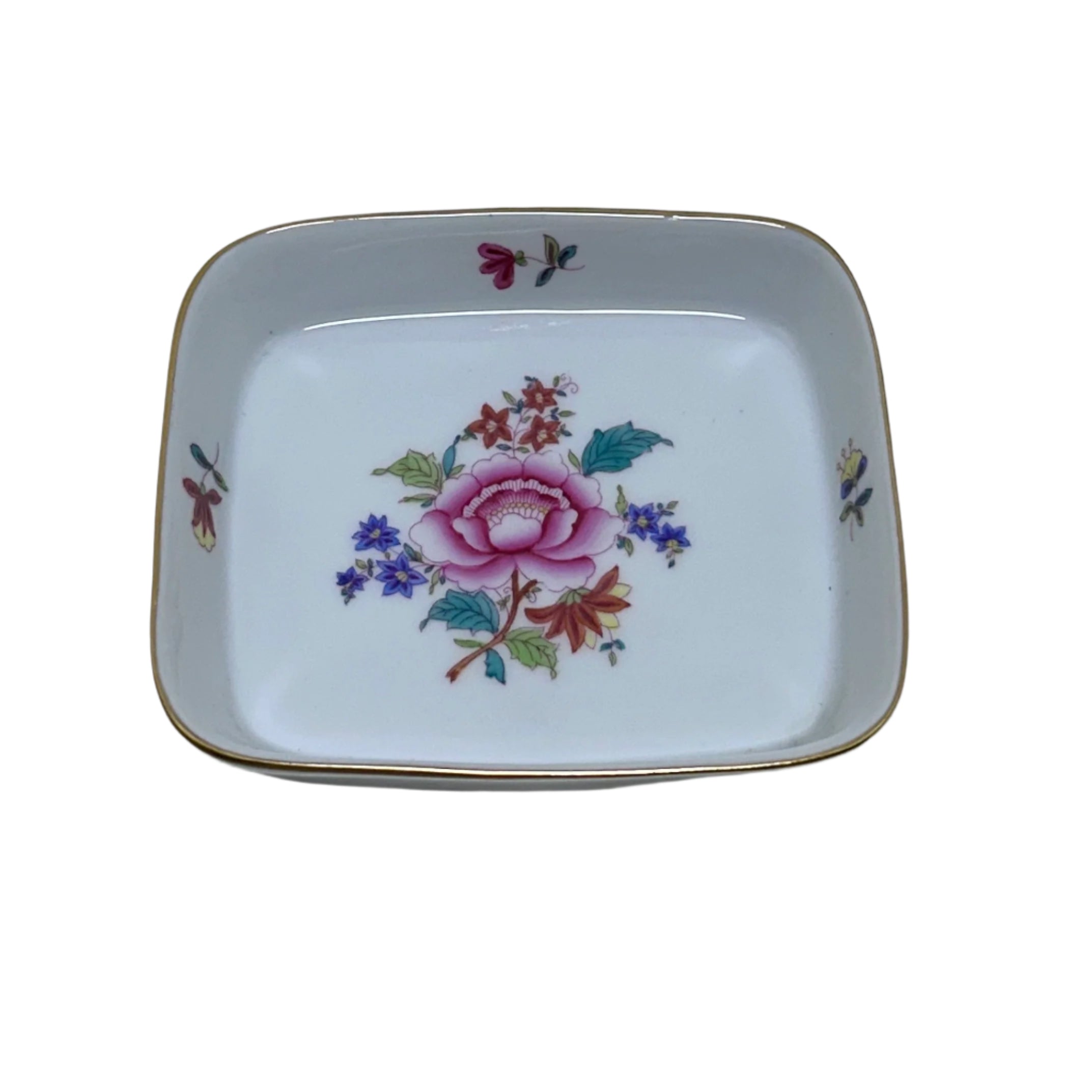 Herend Nanking Bouquet Porcelain Miniature Flower Printed Pin Tray 8735/NB