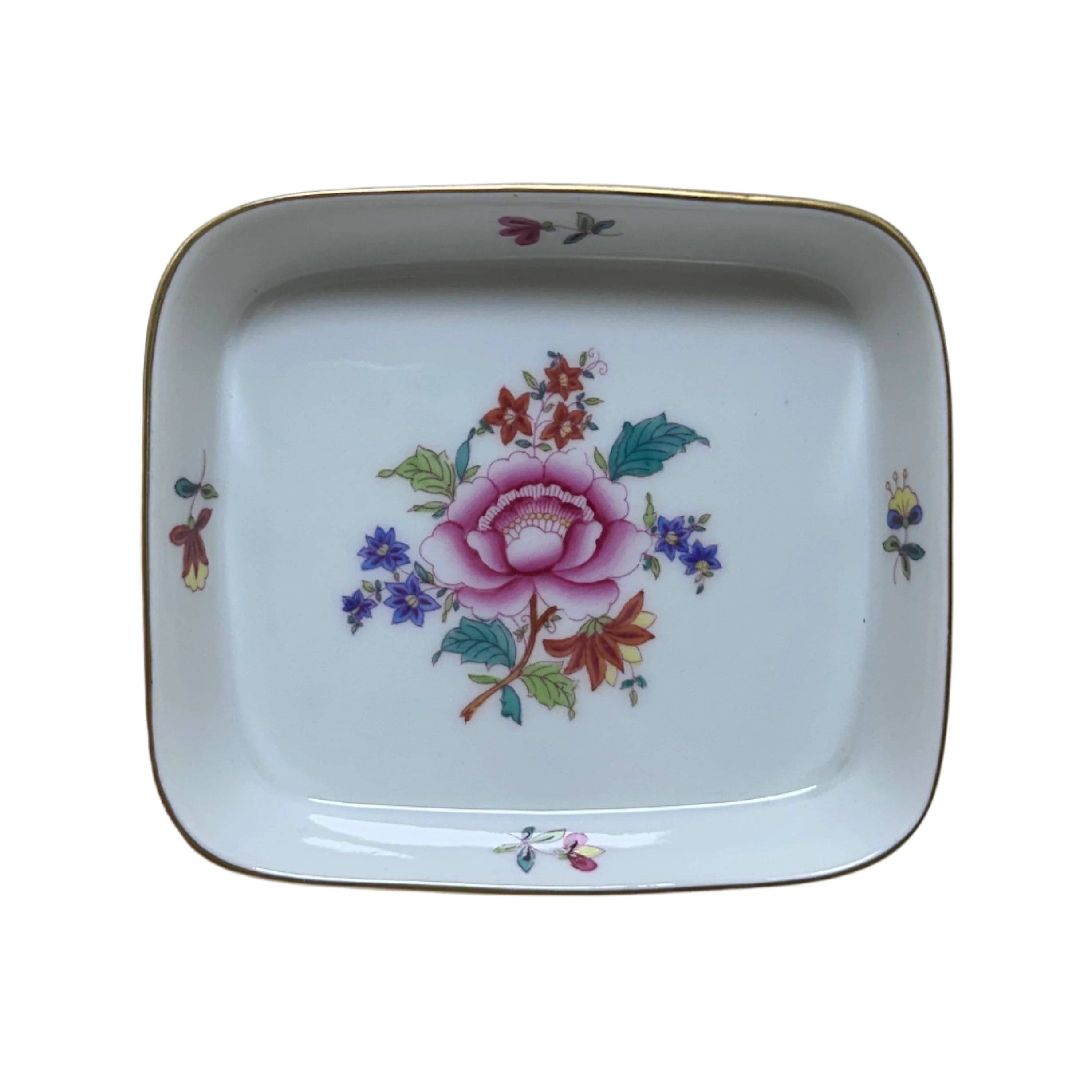 Herend Nanking Bouquet Porcelain Miniature Flower Printed Pin Tray 8735/NB