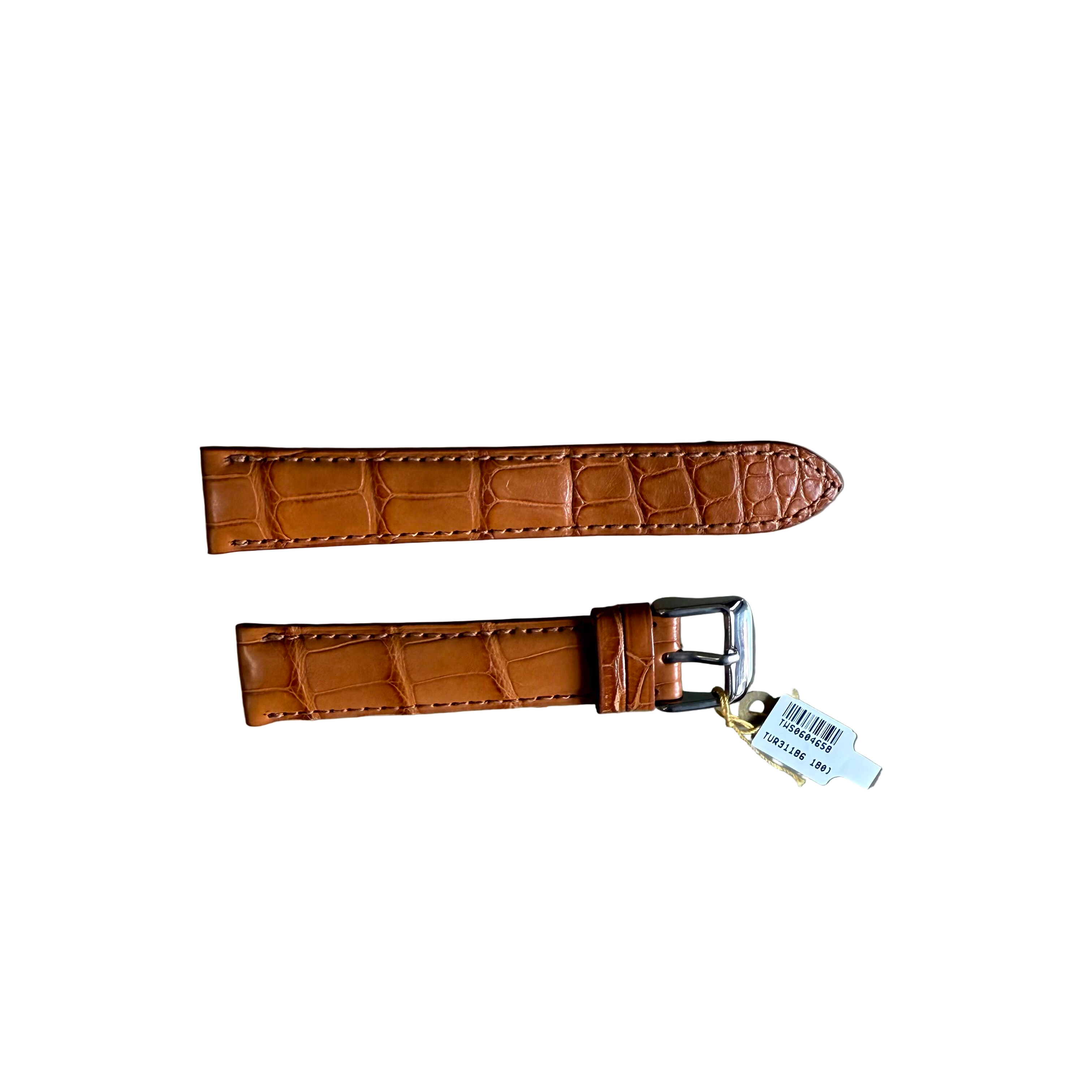 Genuine Alligator Brown Watch Strap Band 18mm Padded & Stitched w Buckle
