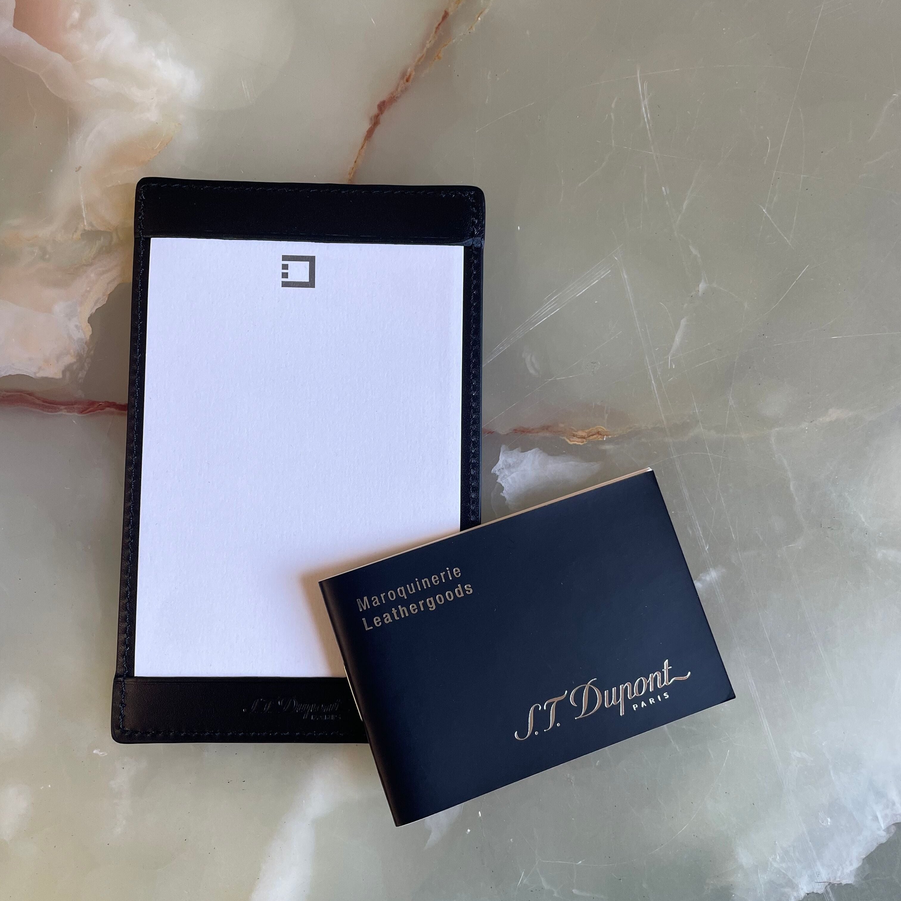 S.T. Dupont Black Pocket Size Leather Notepad
