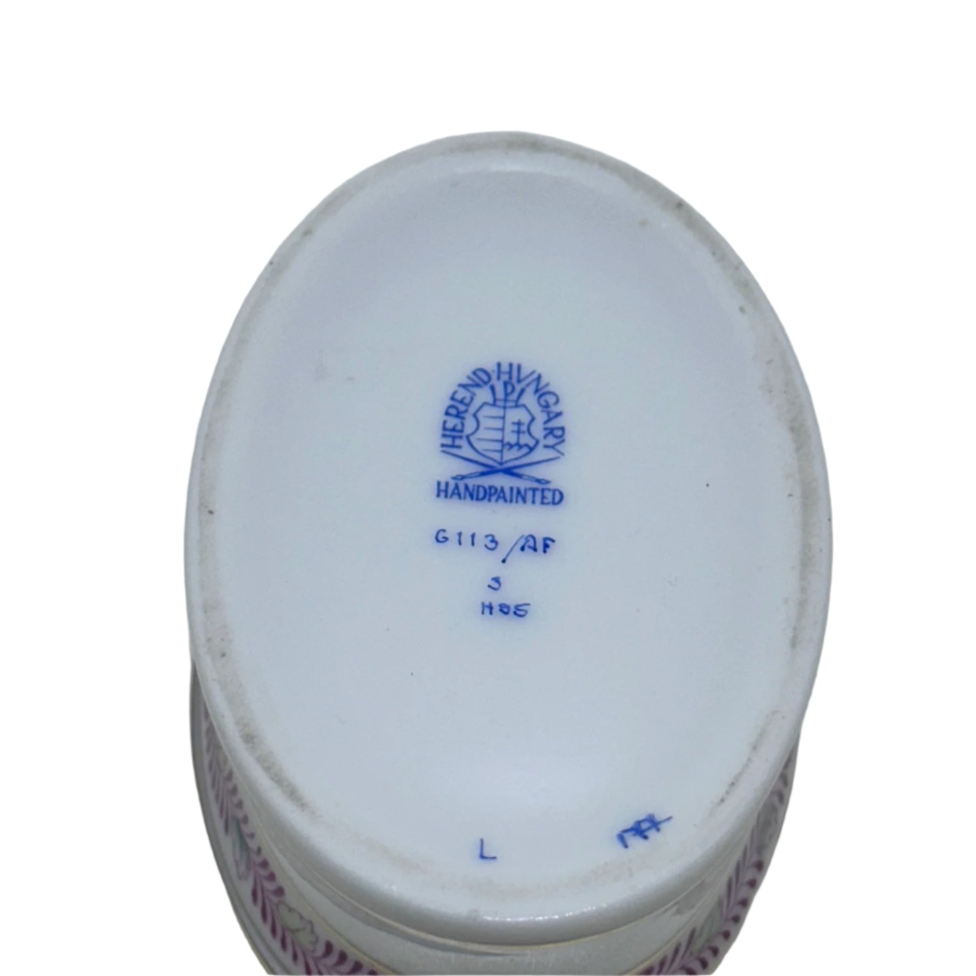 Herend Floral Porcelain Chinese Bouquet Small Oval Trinket Box 6113