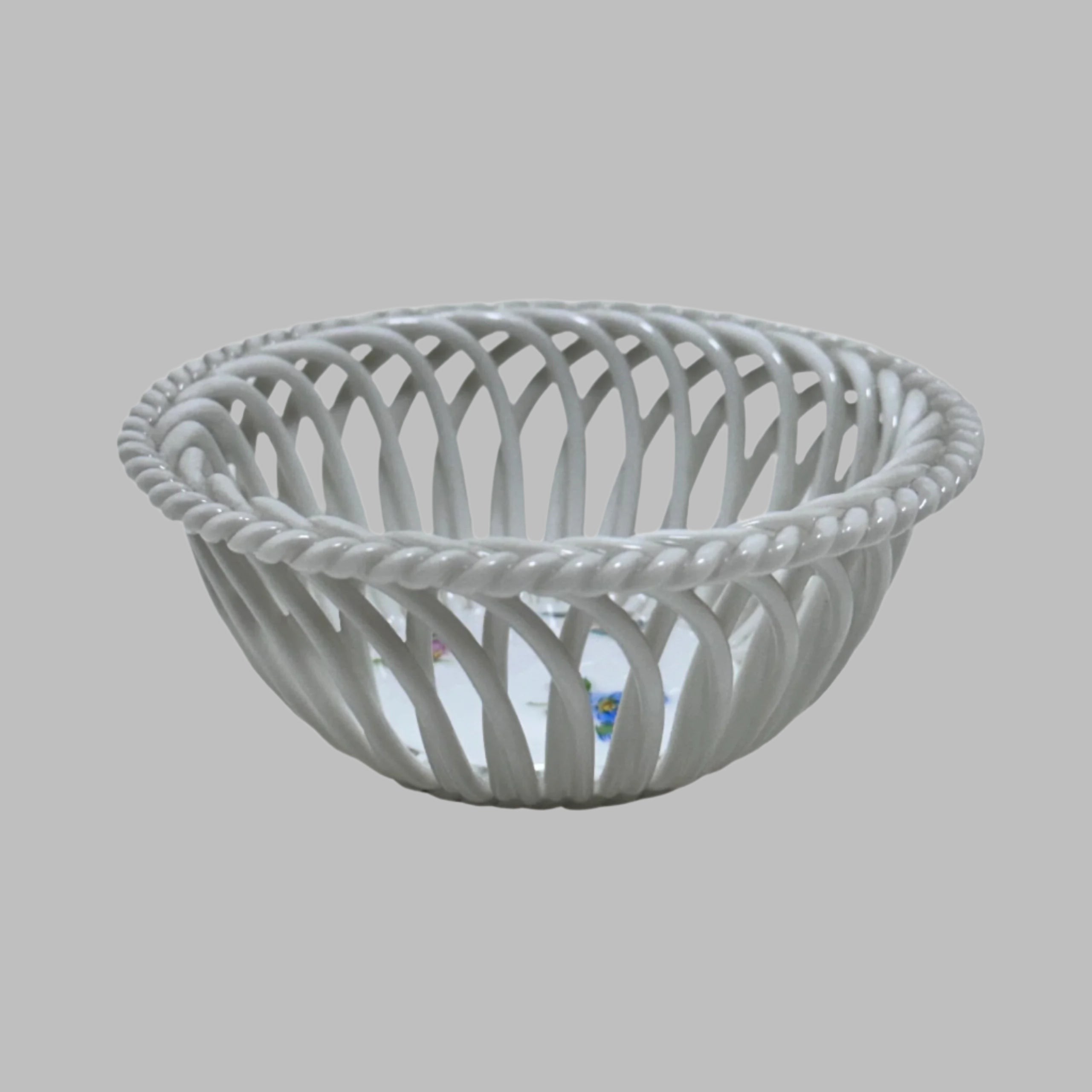 Herend Porcelain Chinese Bouquet Small Openwork Basket Bowl 7373/MF