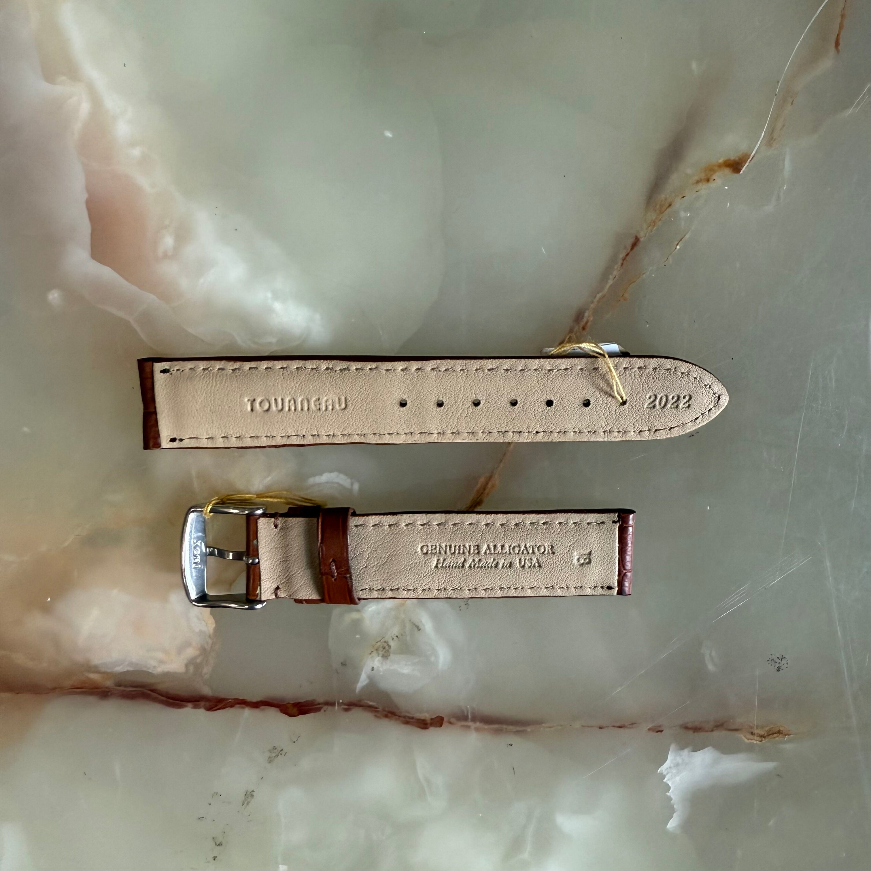 Genuine Alligator Brown Watch Strap Band 18mm Padded & Stitched w Buckle