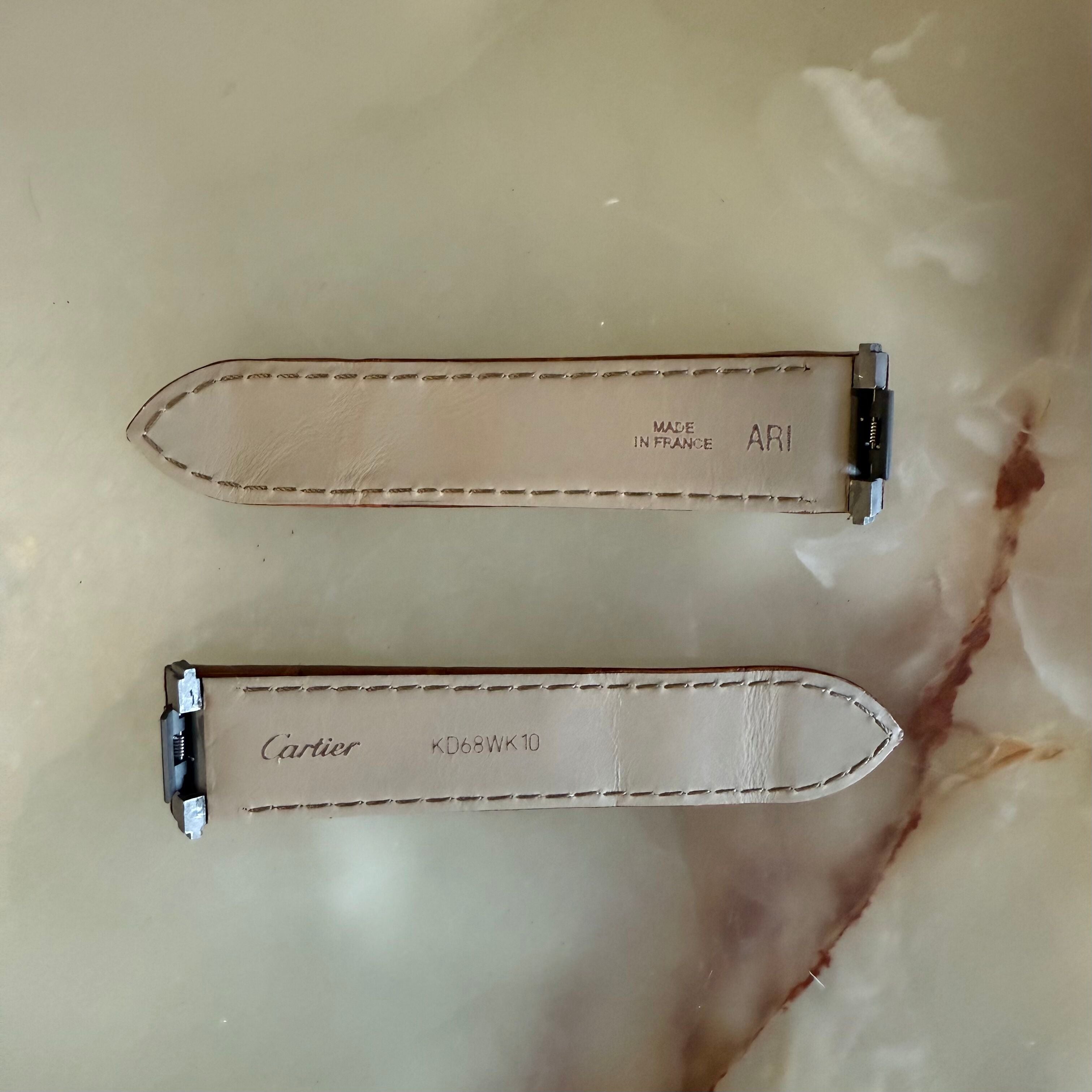 Authentic Cartier Brown Alligator Quick Release Watch Strap Band 19mm KD68WK10