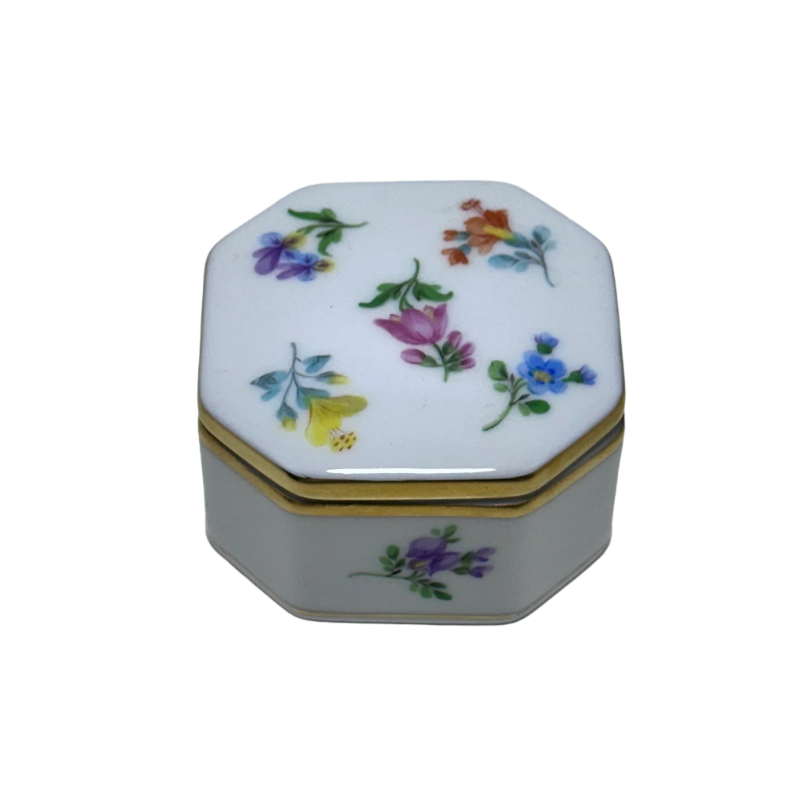 Herend Porcelain Chinese Bouquet Small Octagonal Trinket Box 6105000/MF