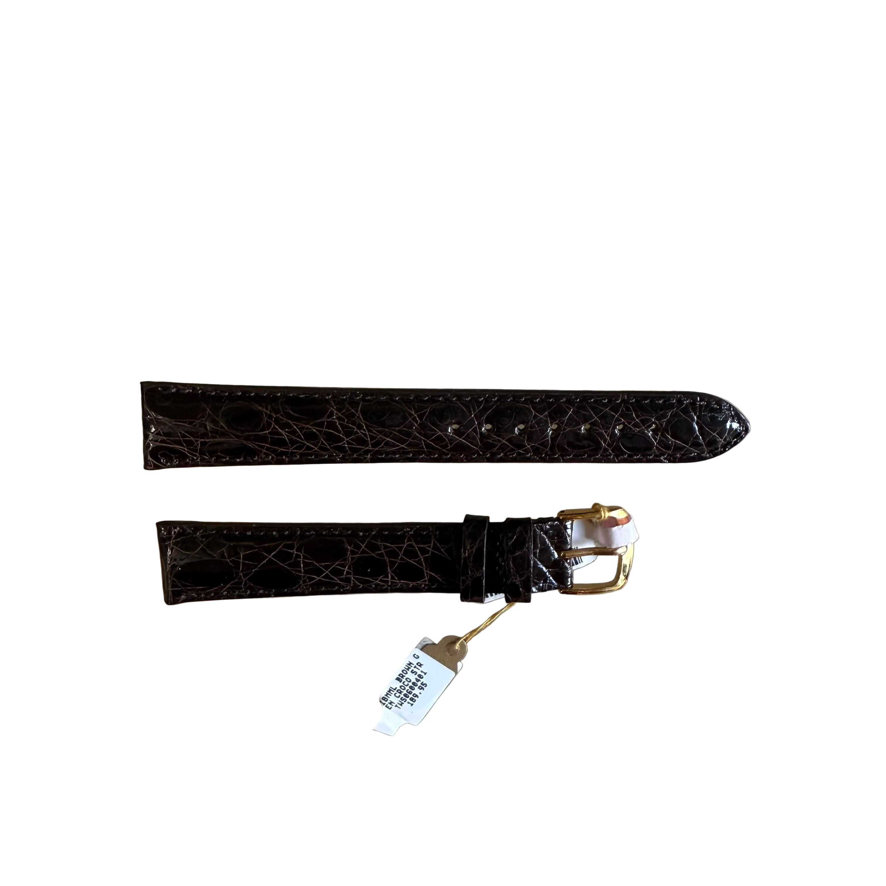 Genuine Crocodile Brown Watch Strap Band 18mm Padded & Stitched w Buckle