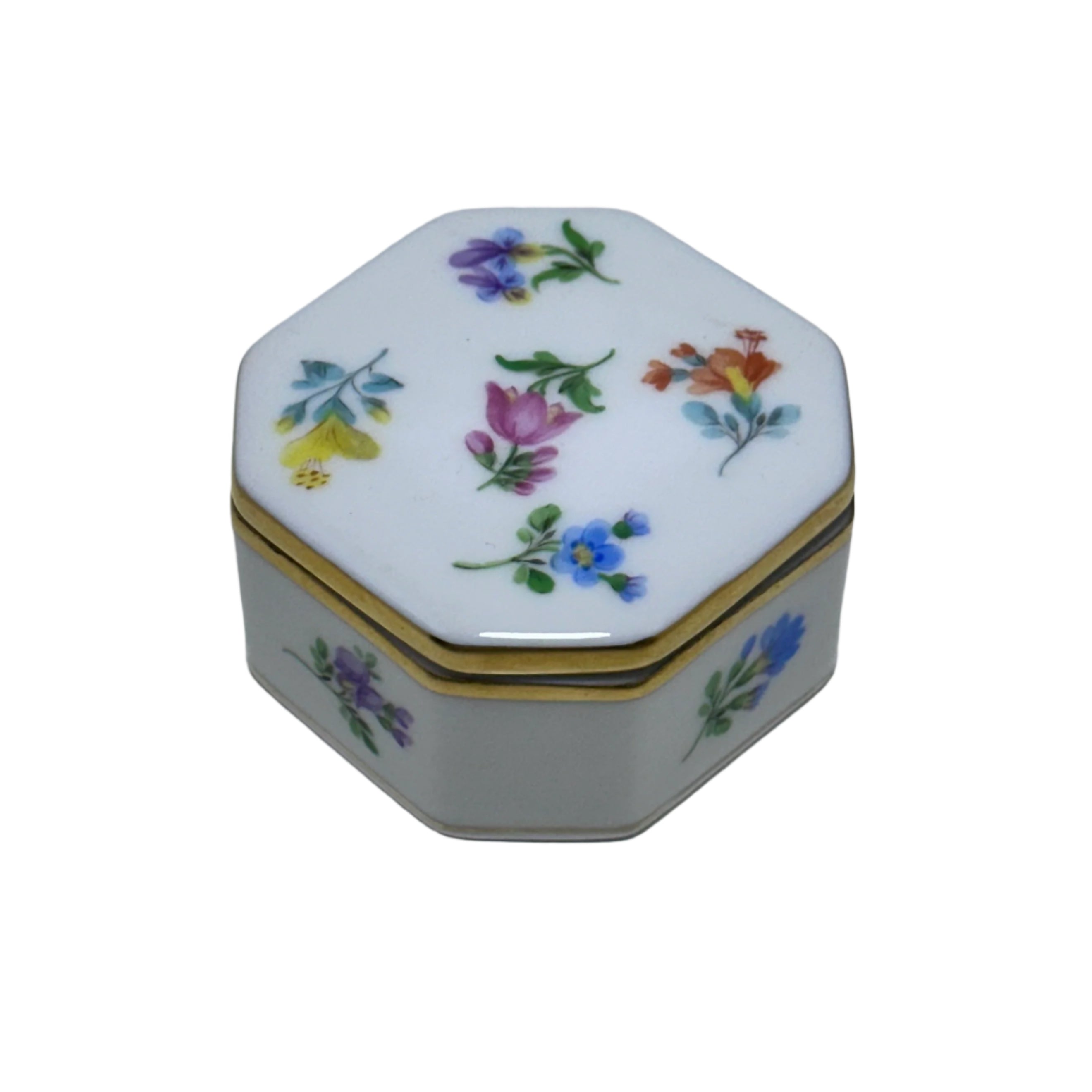 Herend Porcelain Chinese Bouquet Small Octagonal Trinket Box 6105000/MF