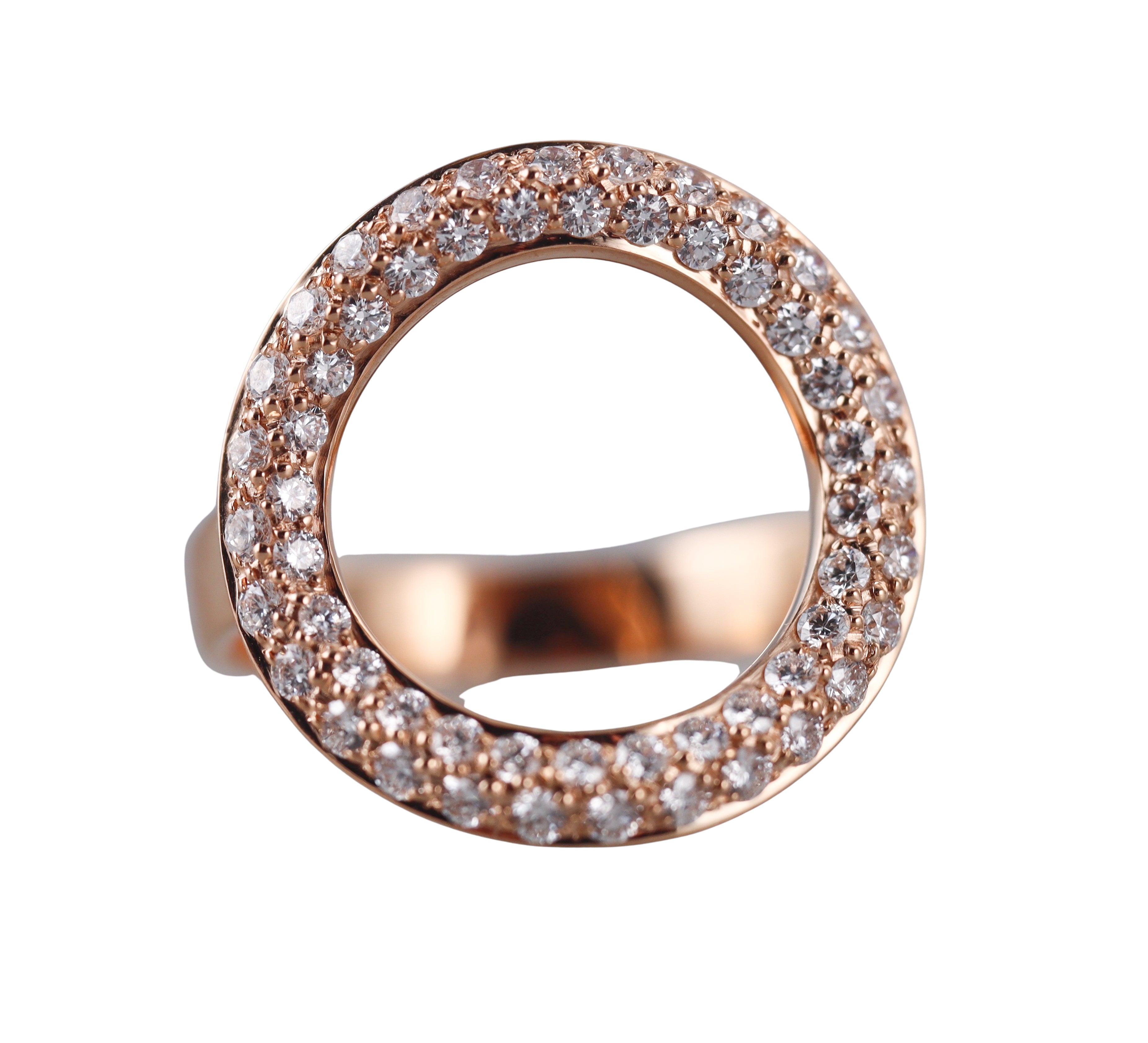 Idole De Christofle Gold and Diamond Deck Ring 6803753