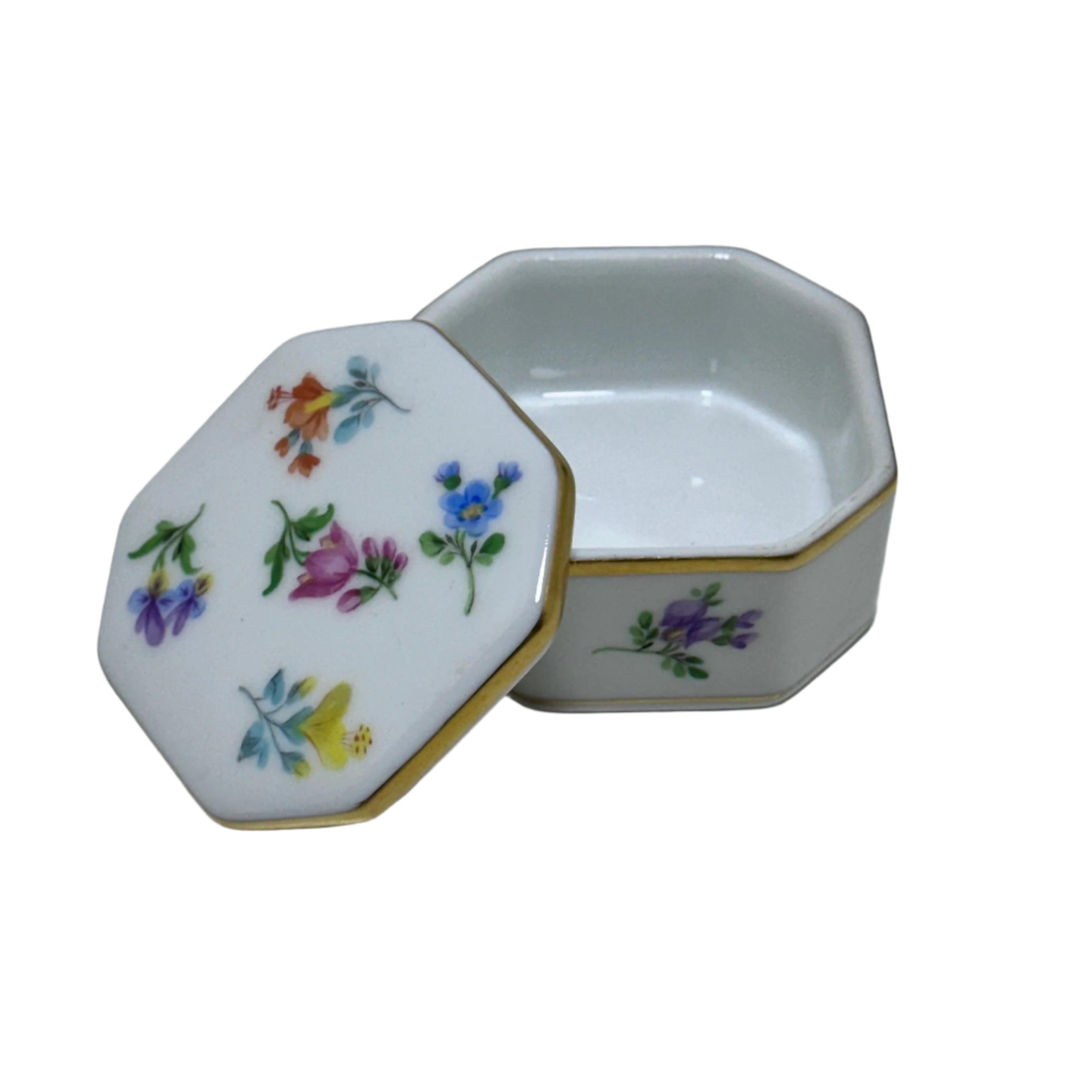 Herend Porcelain Chinese Bouquet Small Octagonal Trinket Box 6105000/MF