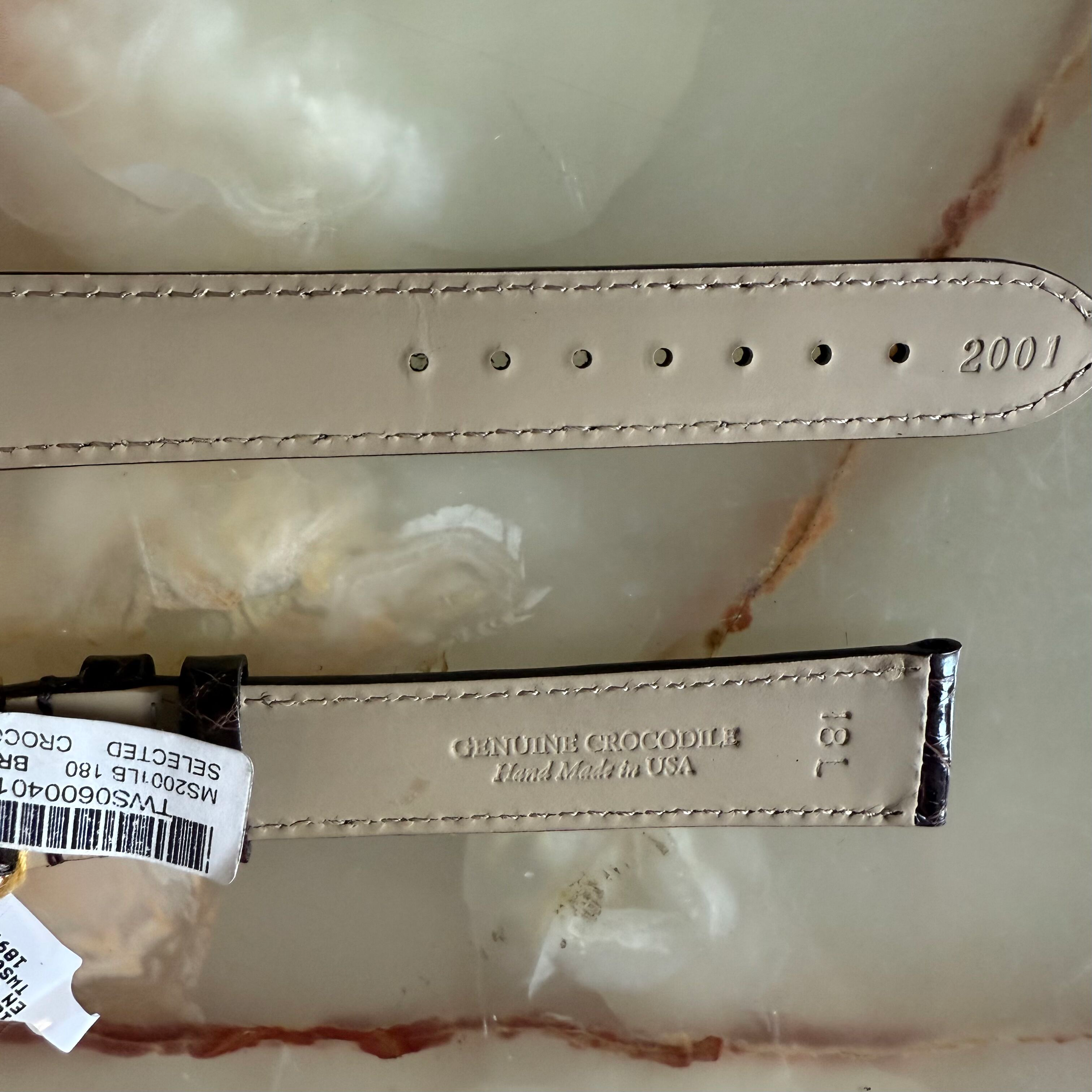 Genuine Crocodile Brown Watch Strap Band 18mm Padded & Stitched w Buckle