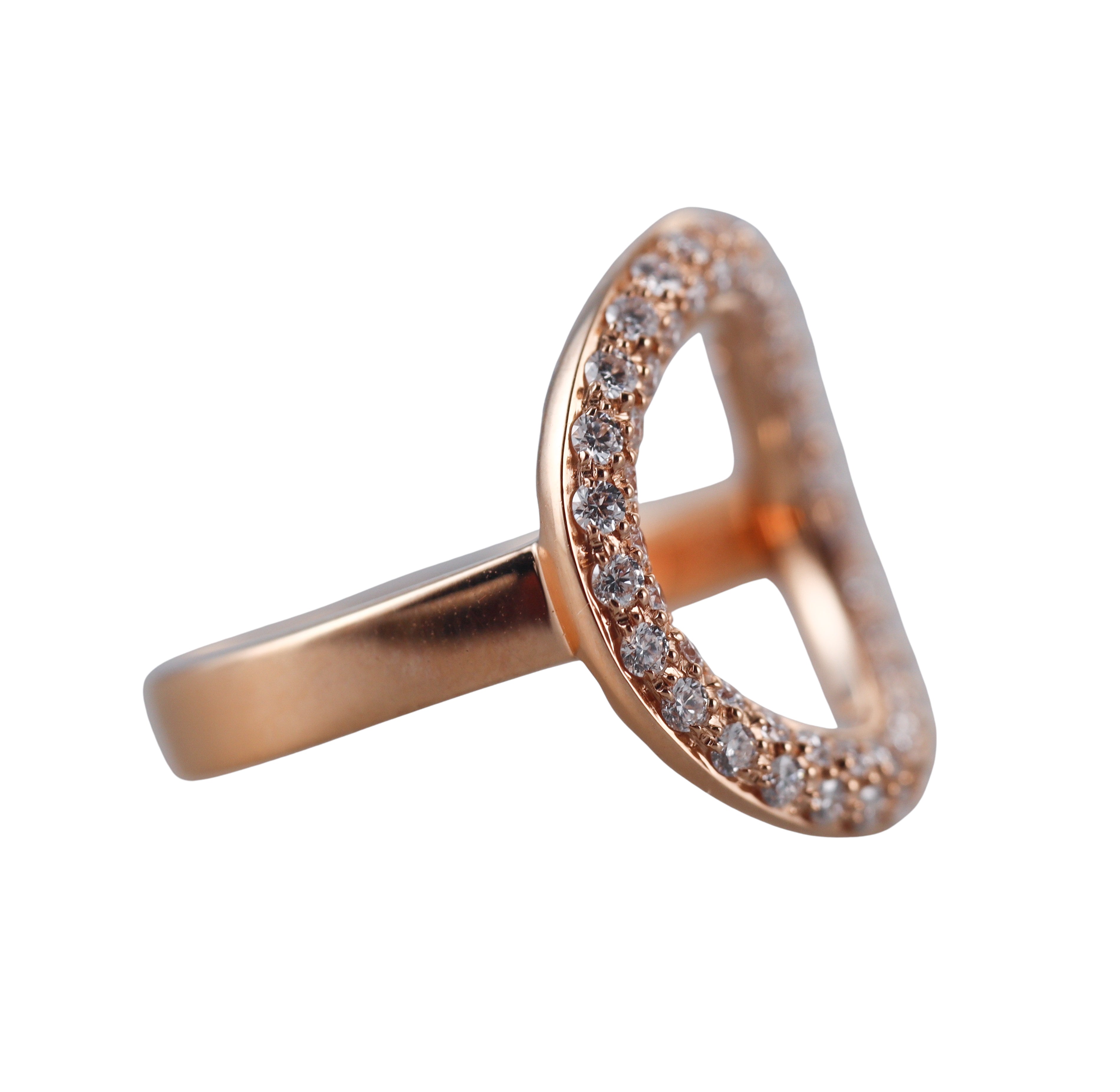 Idole De Christofle Gold and Diamond Deck Ring 6803753