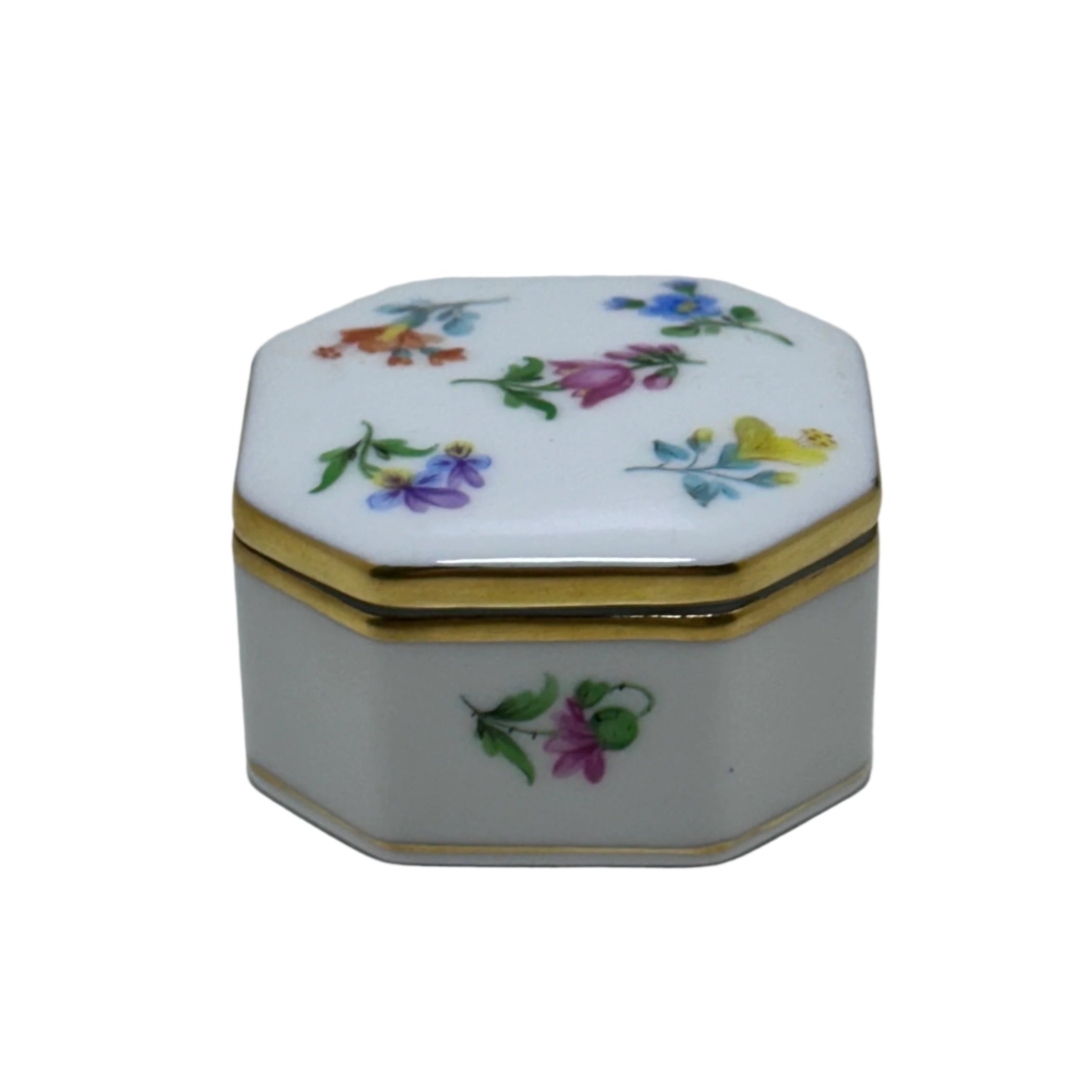 Herend Porcelain Chinese Bouquet Small Octagonal Trinket Box 6105000/MF