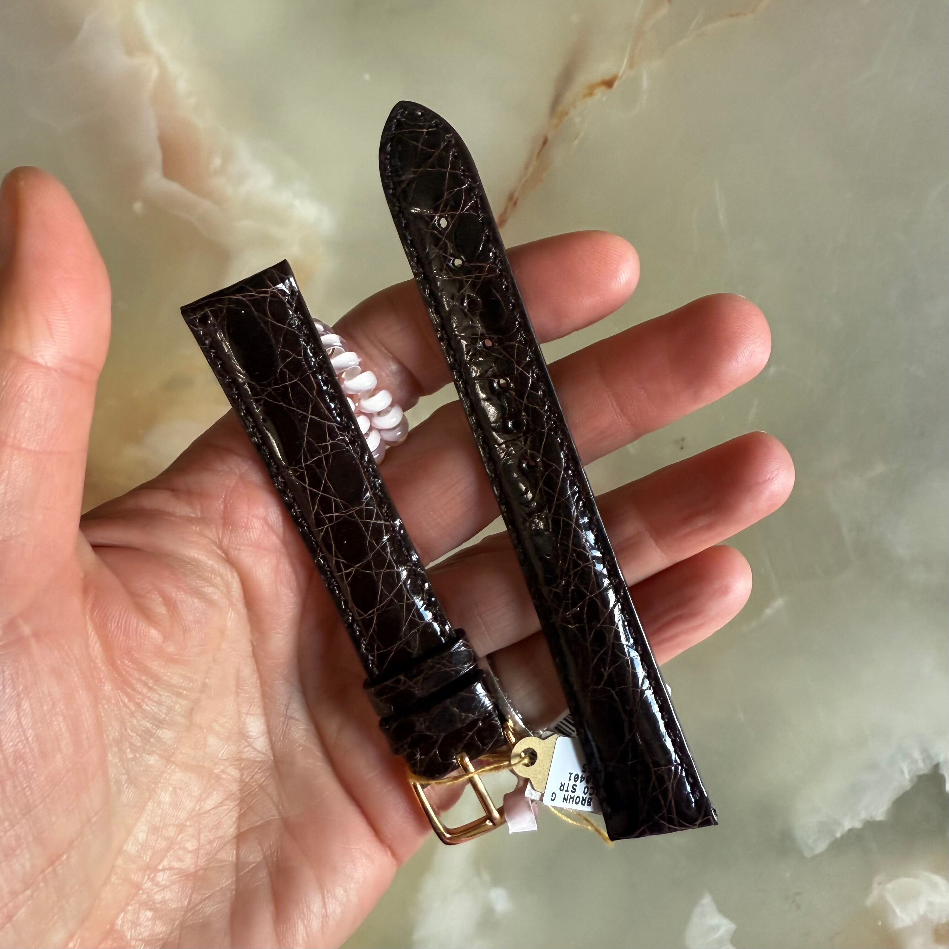 Genuine Crocodile Brown Watch Strap Band 18mm Padded & Stitched w Buckle