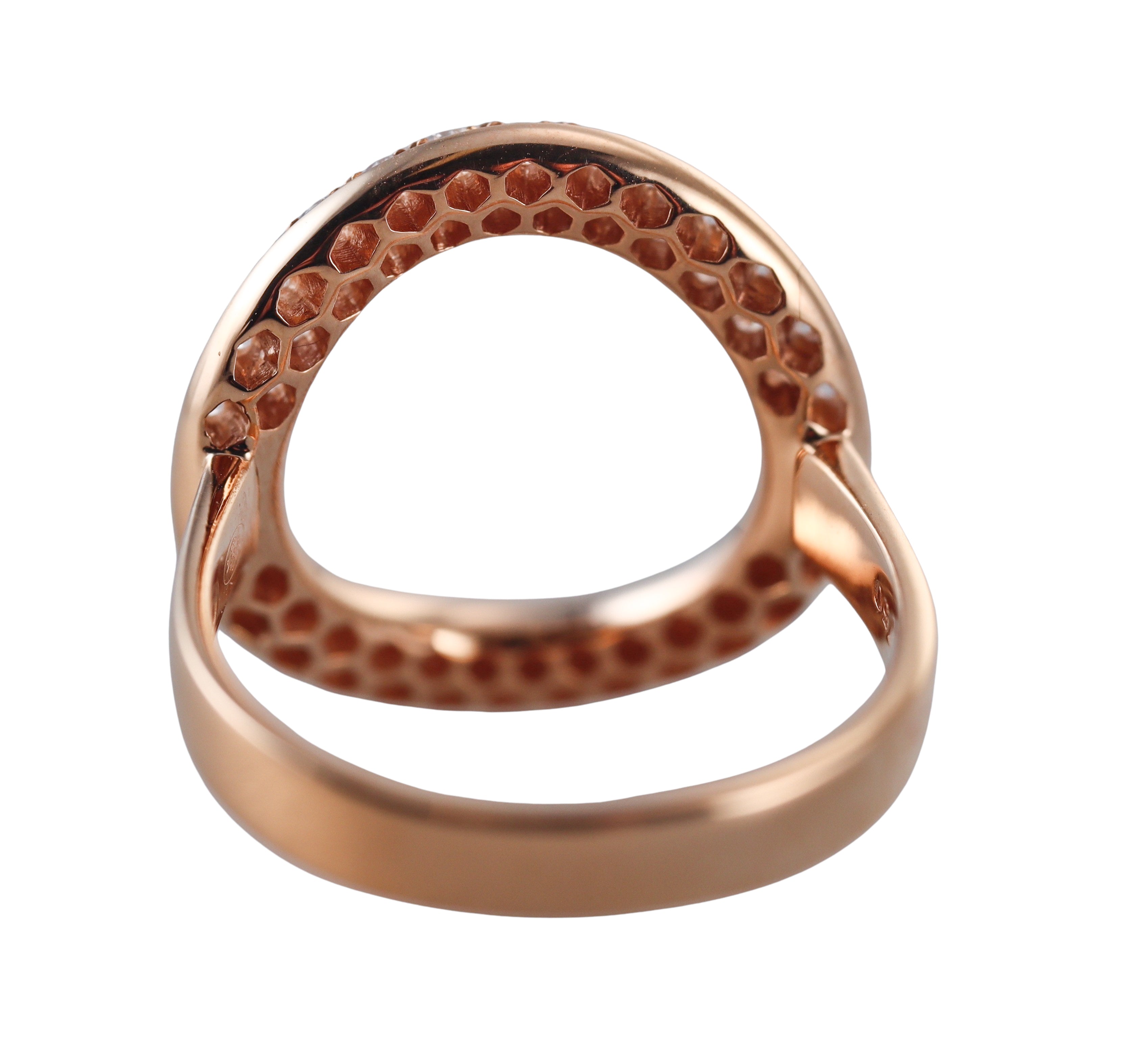 Idole De Christofle Gold and Diamond Deck Ring 6803753