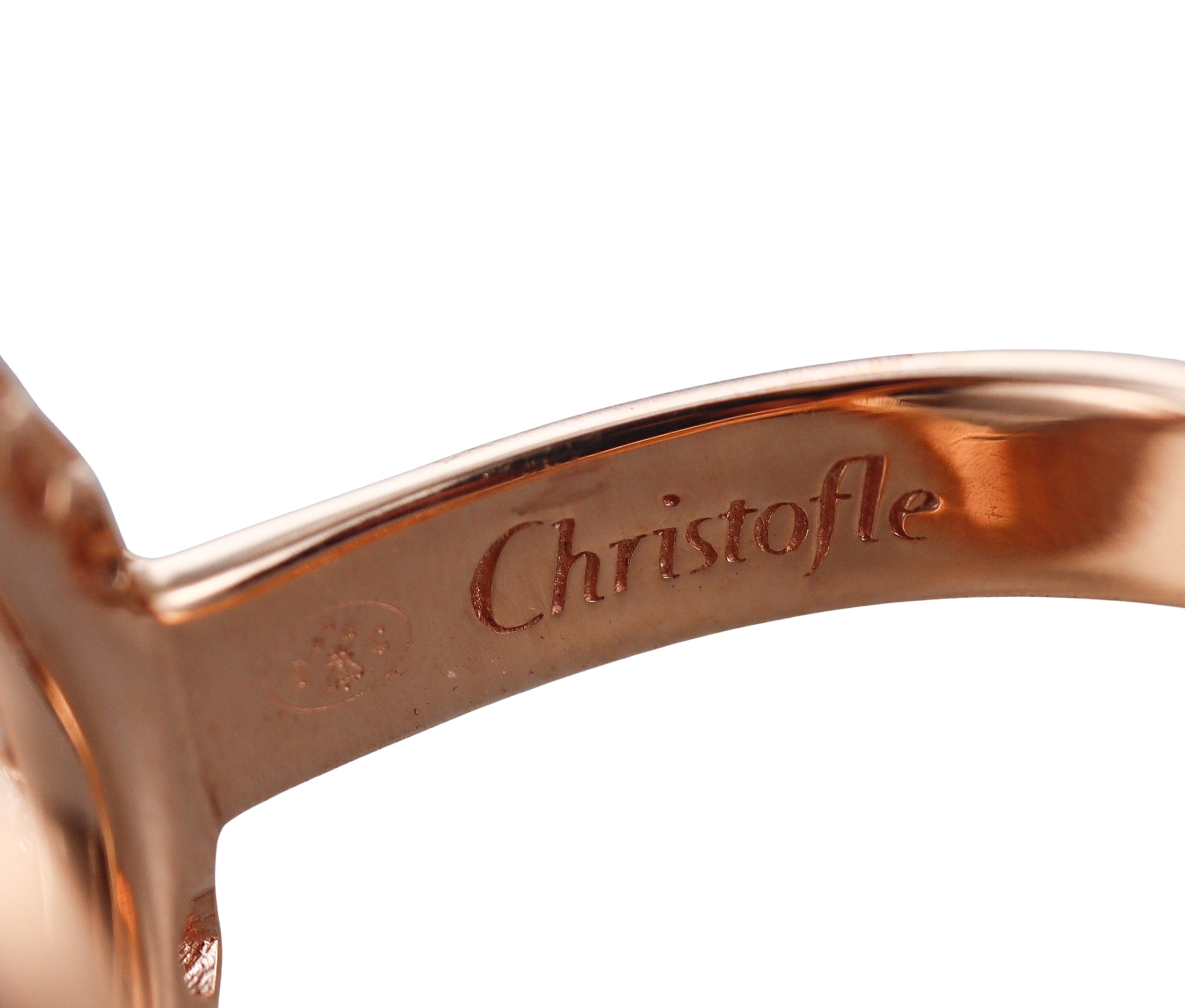 Idole De Christofle Gold and Diamond Deck Ring 6803753