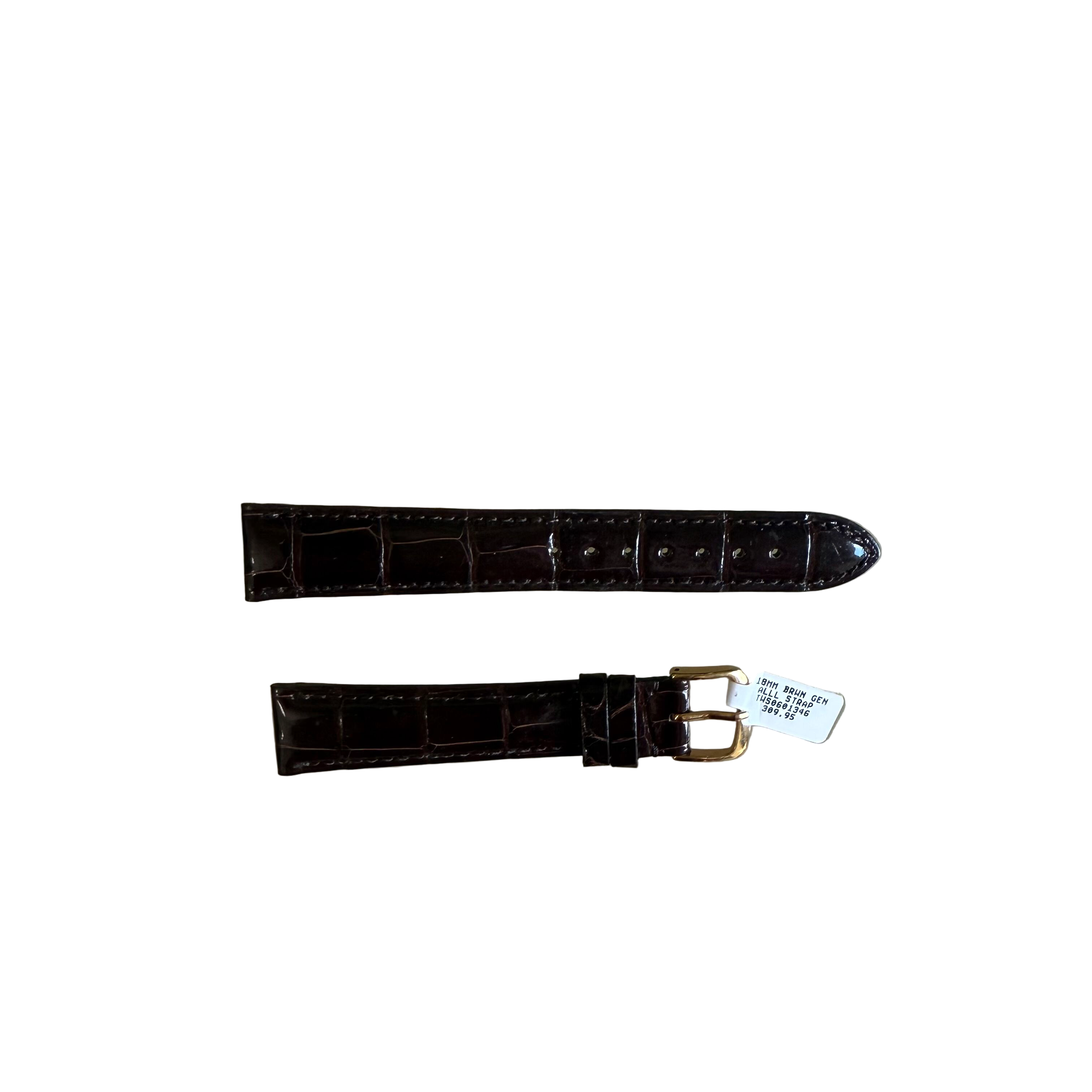 Genuine Alligator Brown Watch Strap Band 18mm Padded & Stitched w Buckle