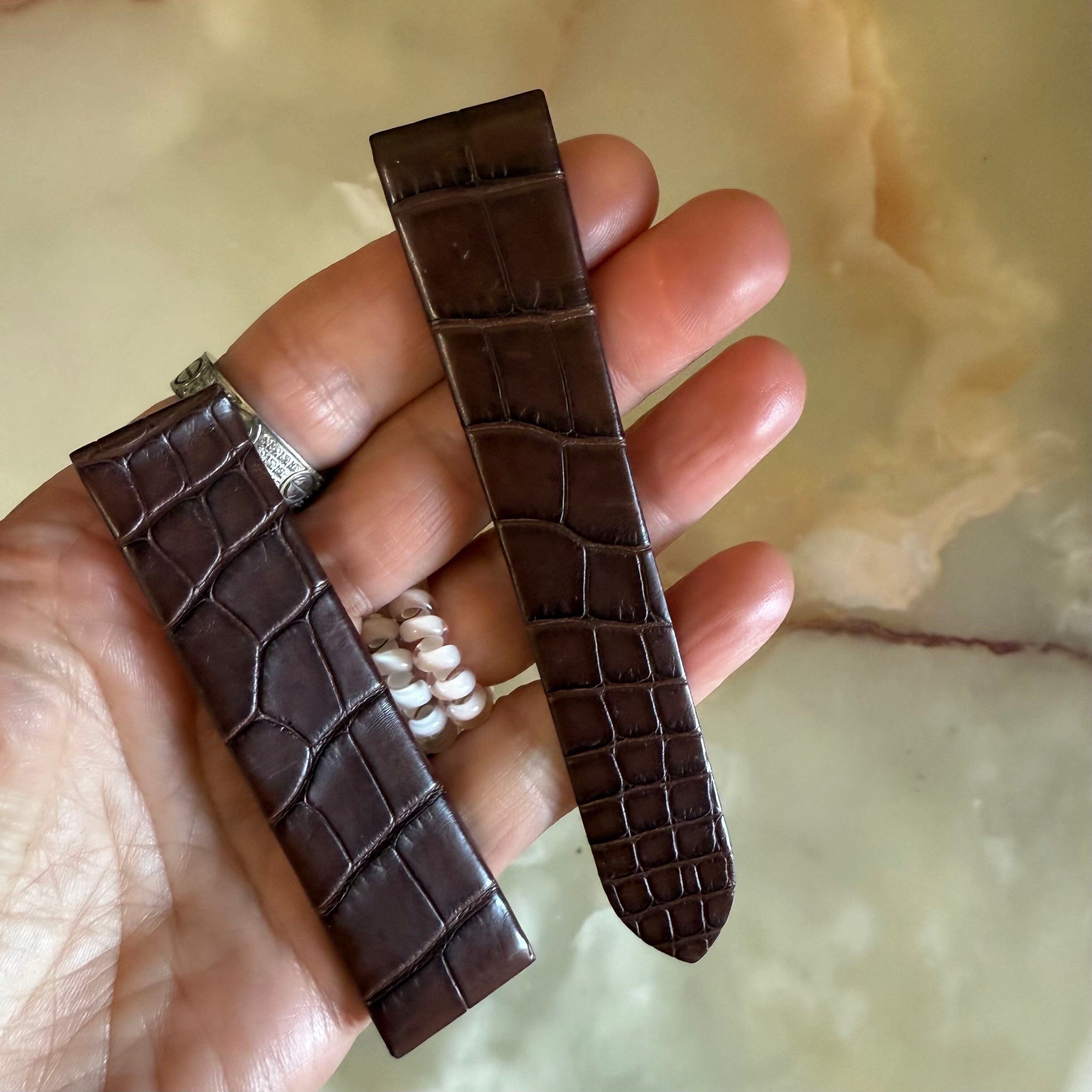 Authentic Cartier Brown Alligator Watch Strap Band 21mm