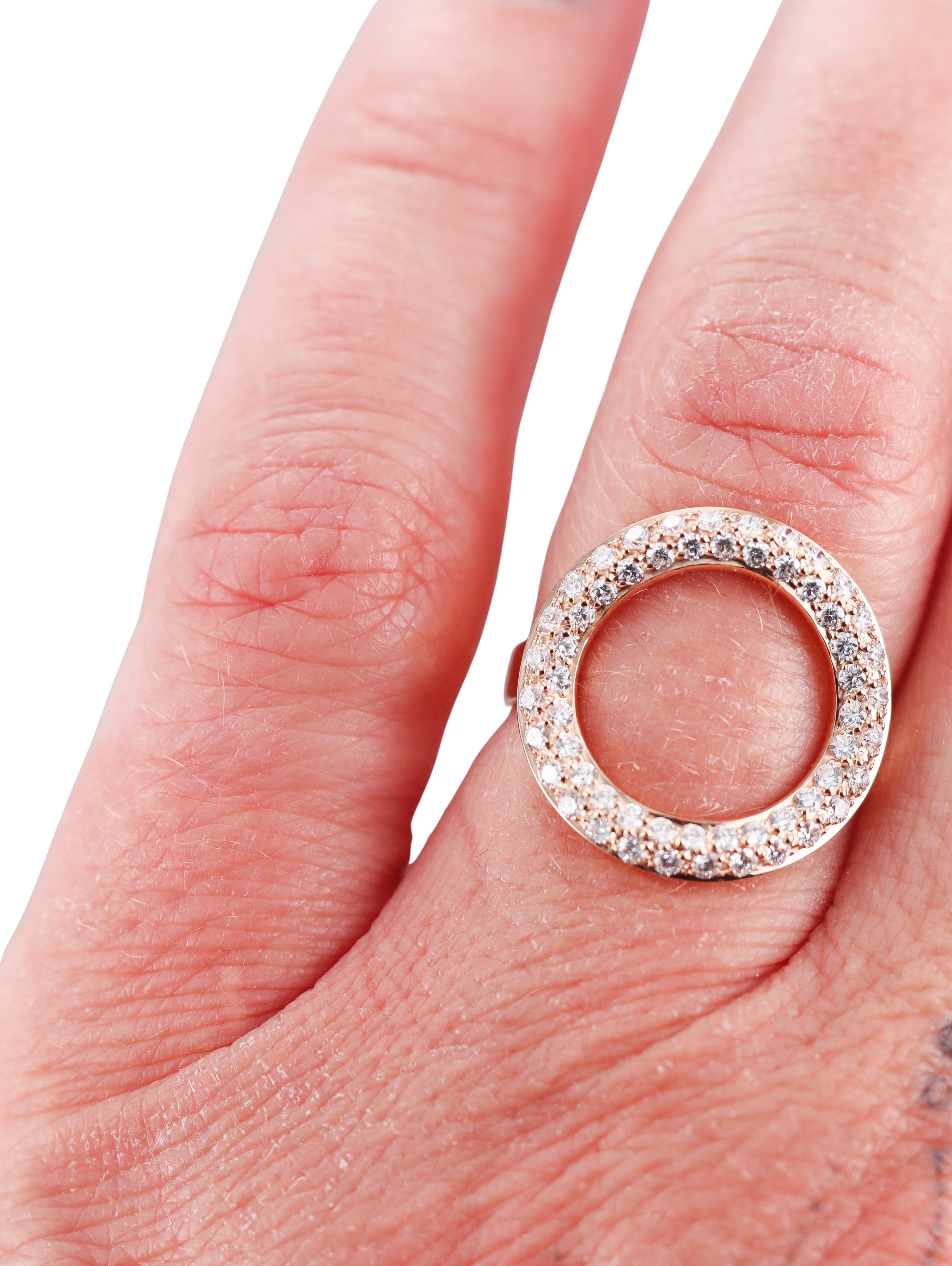 Idole De Christofle Gold and Diamond Deck Ring 6803753