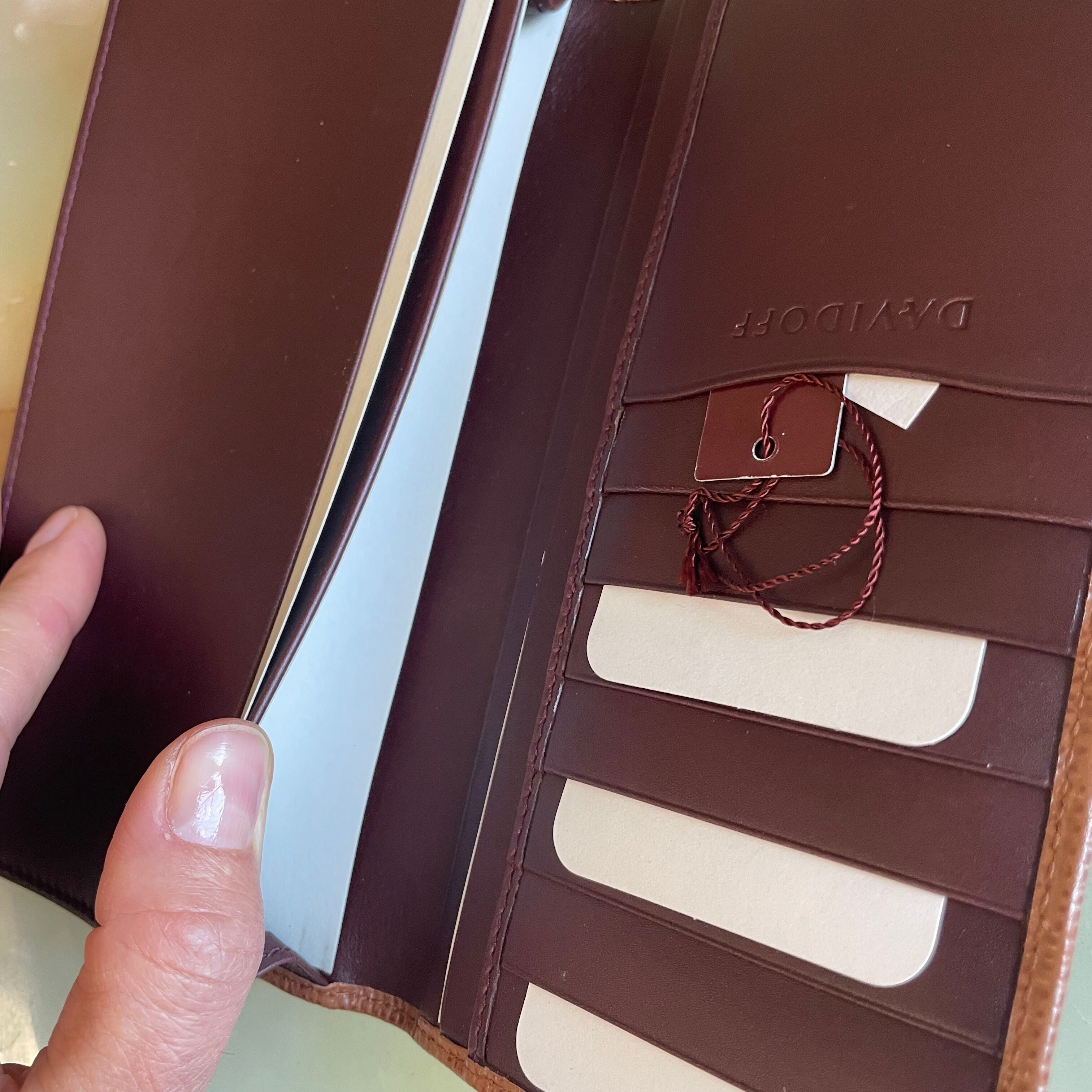 Davidoff Brown Leather Checkbook Cardholder