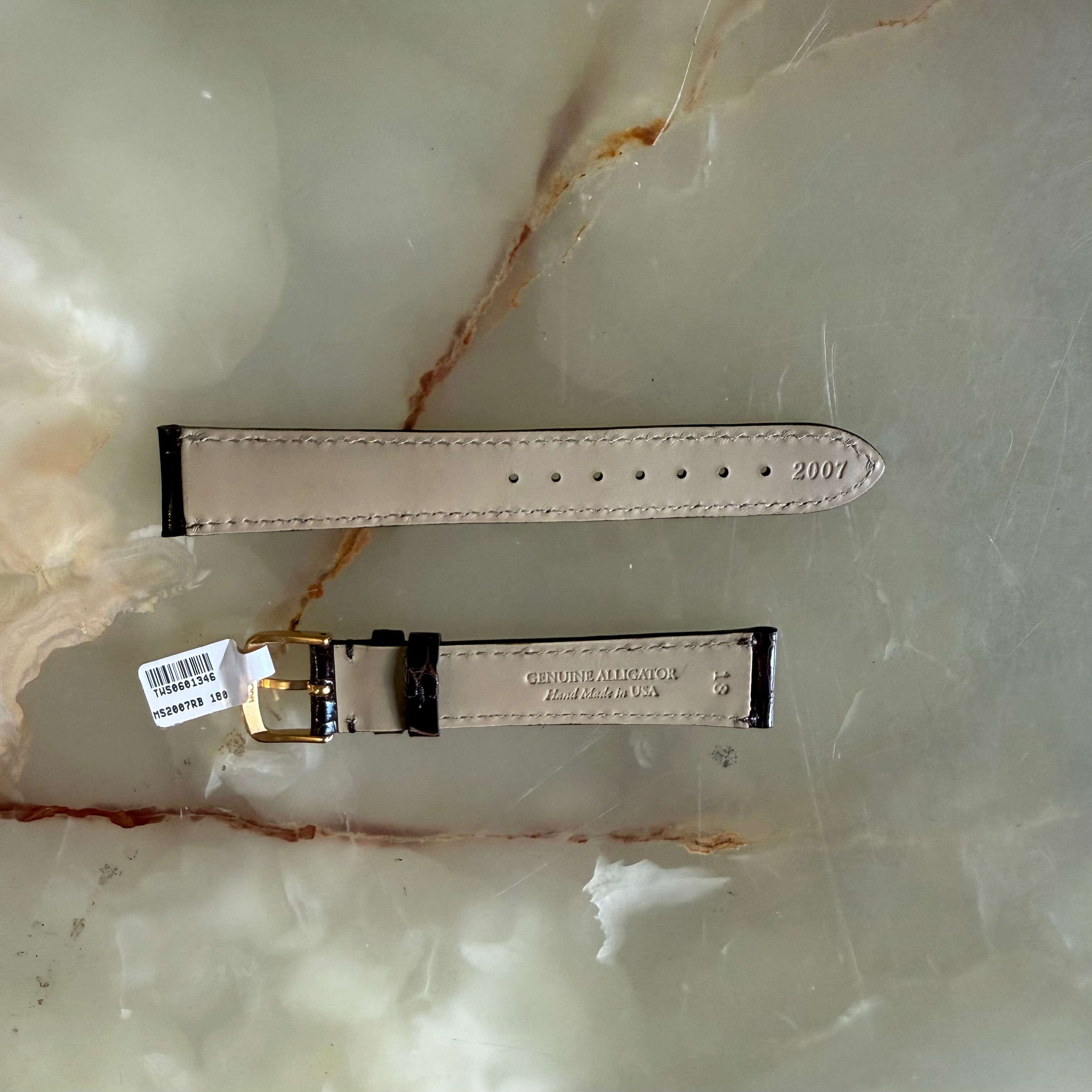 Genuine Alligator Brown Watch Strap Band 18mm Padded & Stitched w Buckle