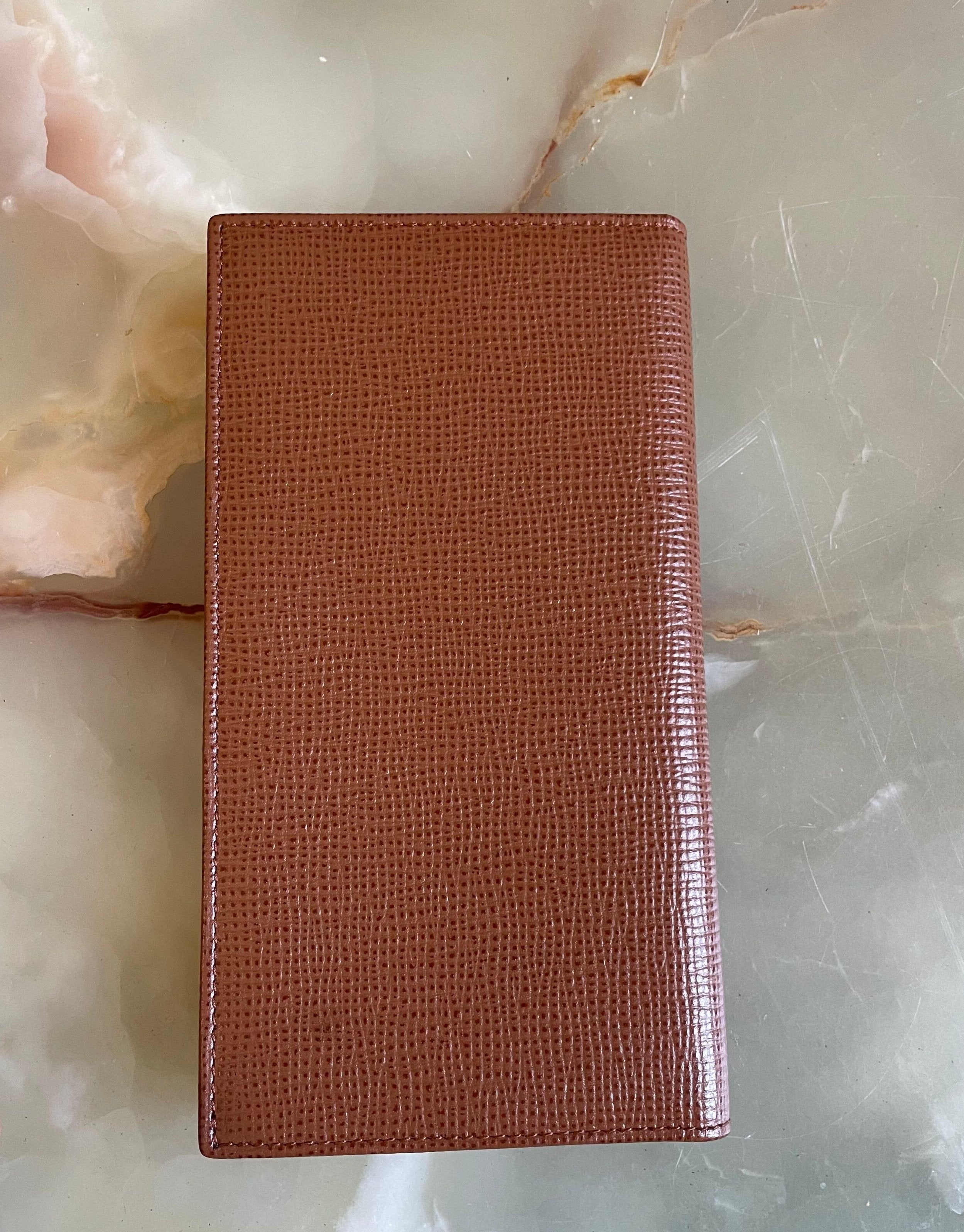 Davidoff Brown Leather Checkbook Cardholder